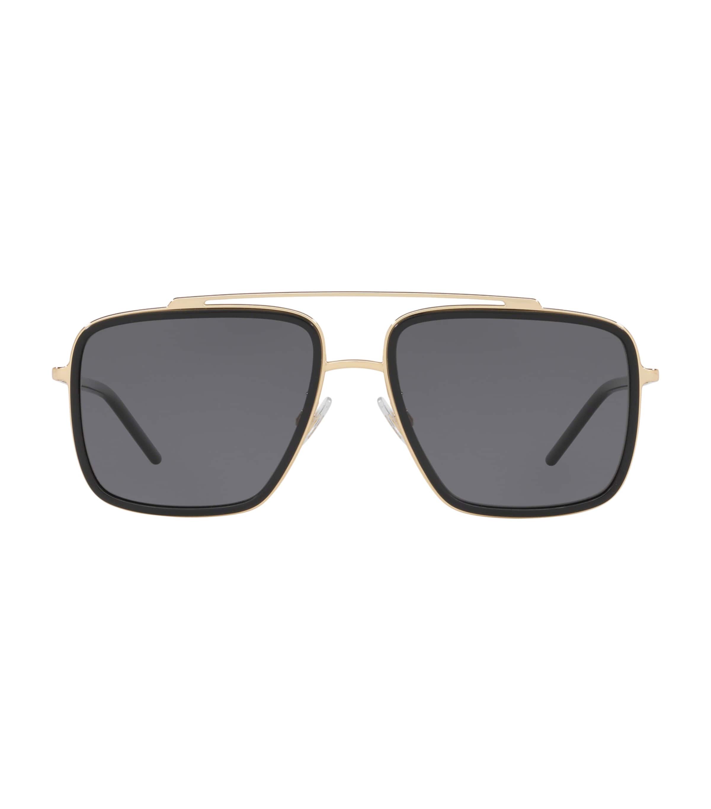 Dolce & Gabbana Square Metal Sunglasses In Gold