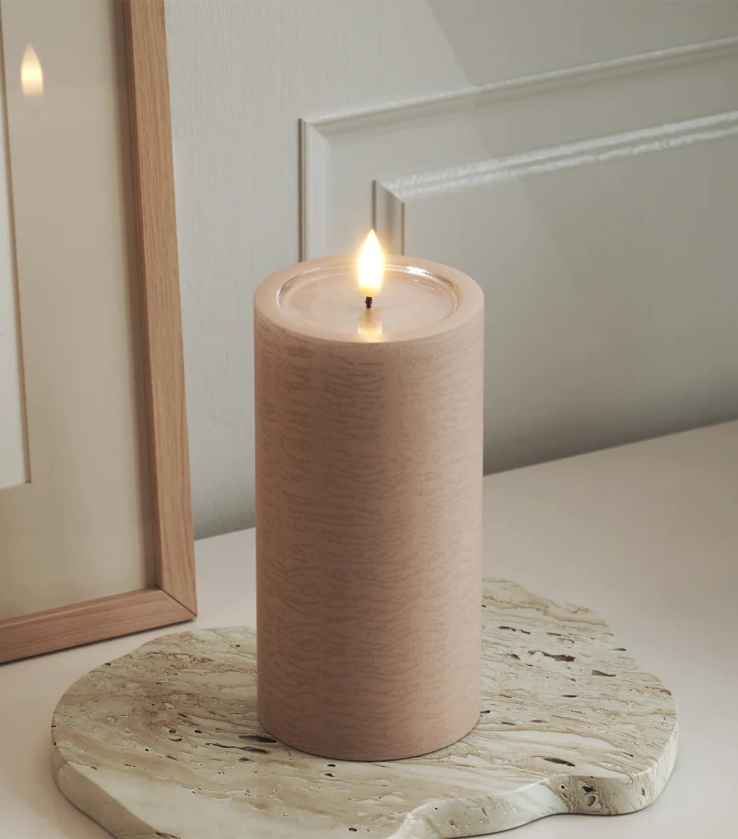Deluxe Homeart Unique Pillar Candle (15cm) Rose Image 2