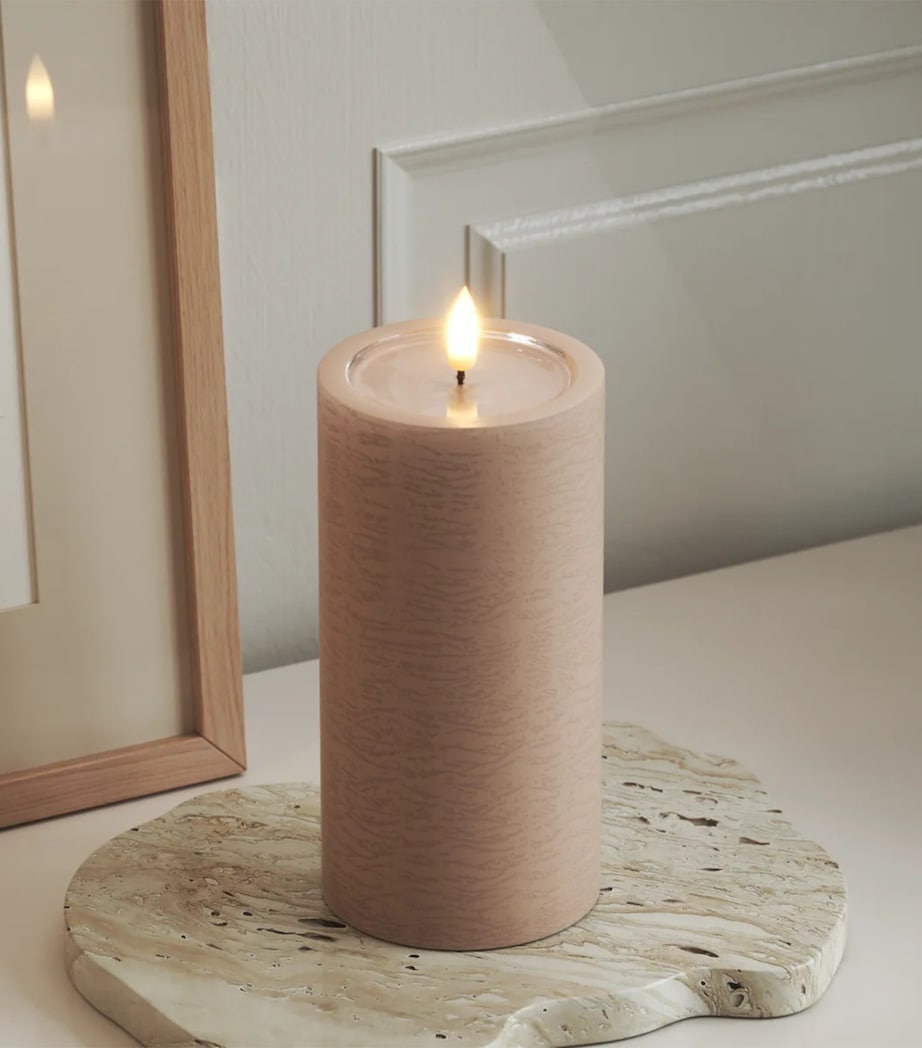 Deluxe Homeart Unique Pillar Candle (15cm) Rose Image 2