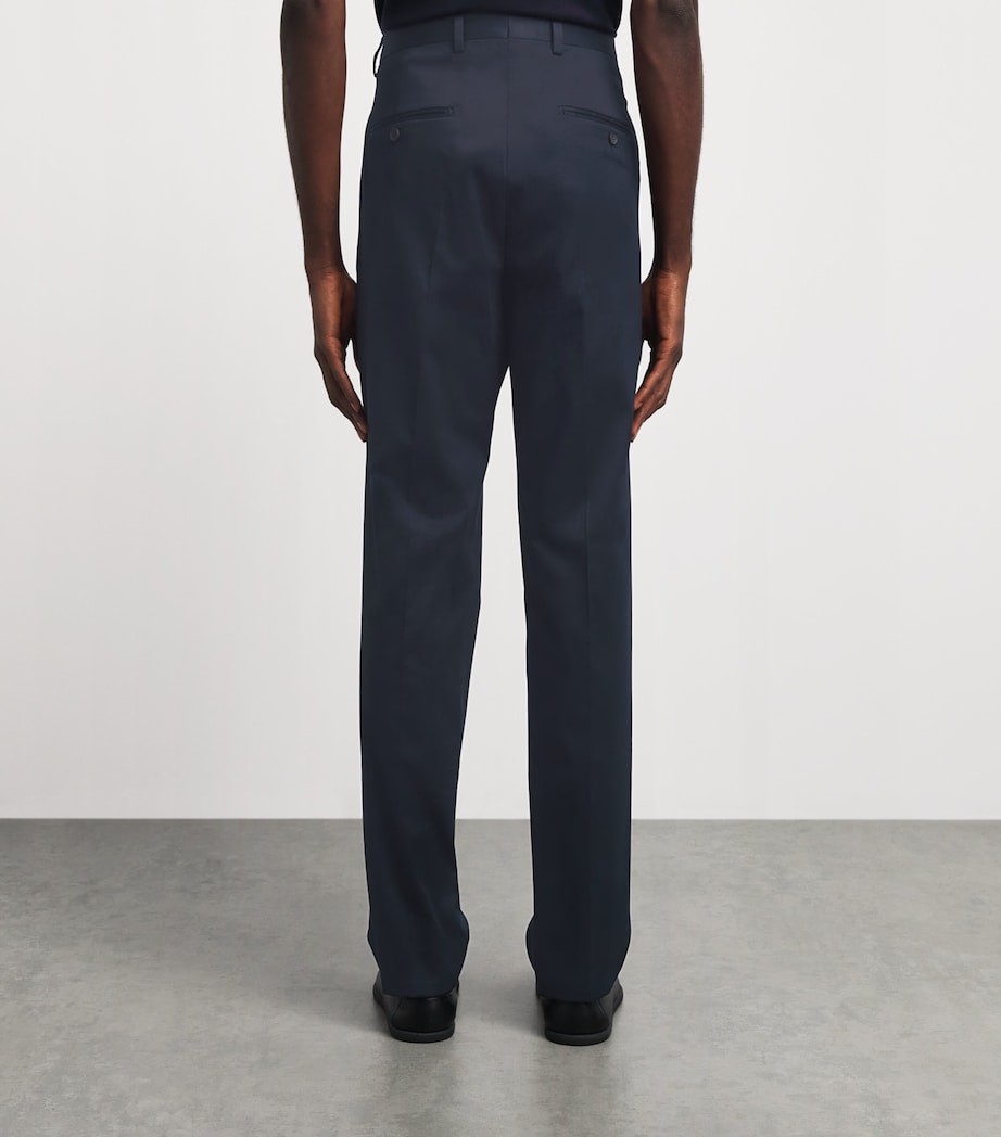 N.Peal Mens Stretch-Cotton Atrani Trousers Navy Image 5