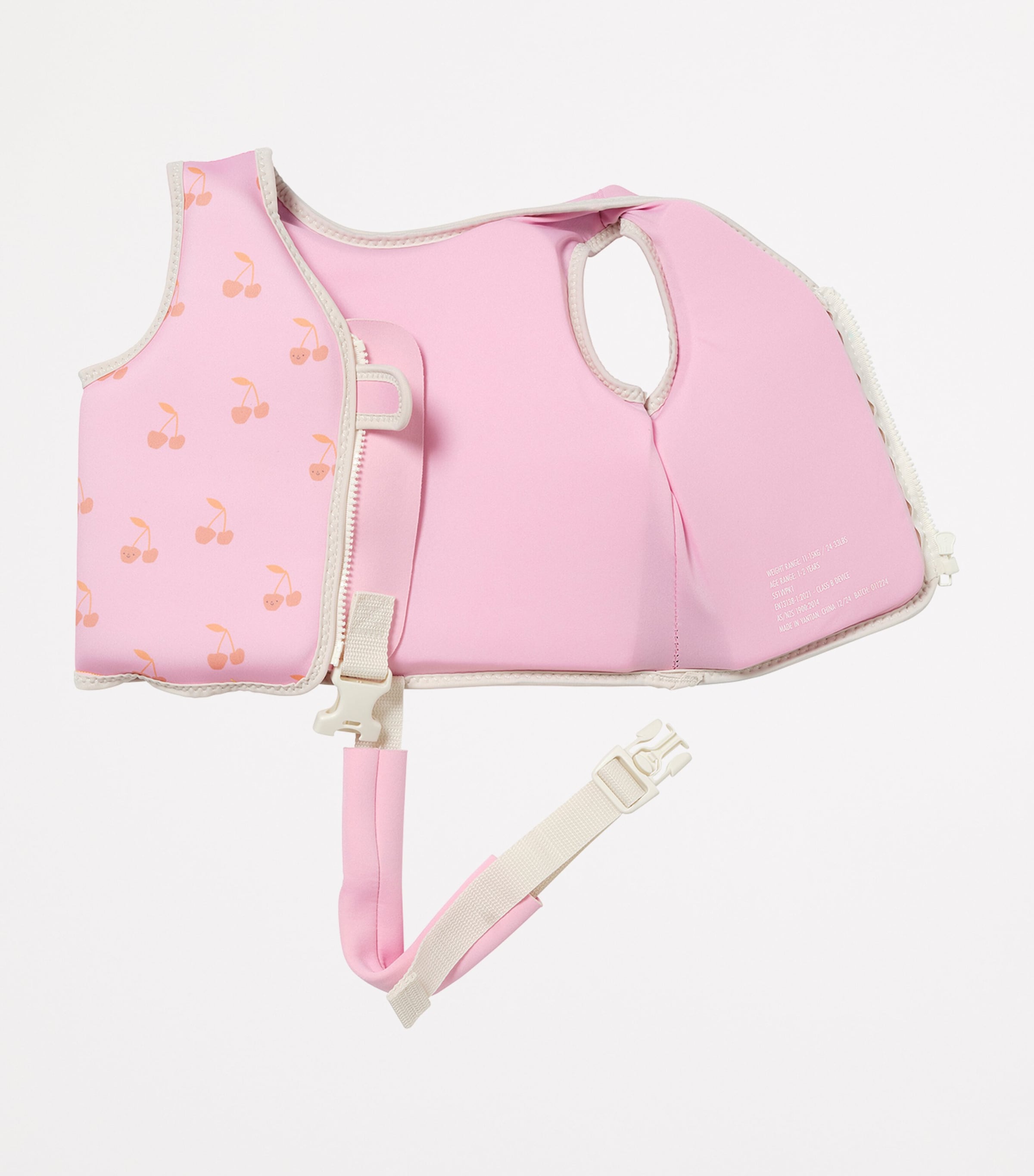 Sunnylife Kids Cherry Print Swimming Vest (1-2 Years) Cotton Candy Image 5