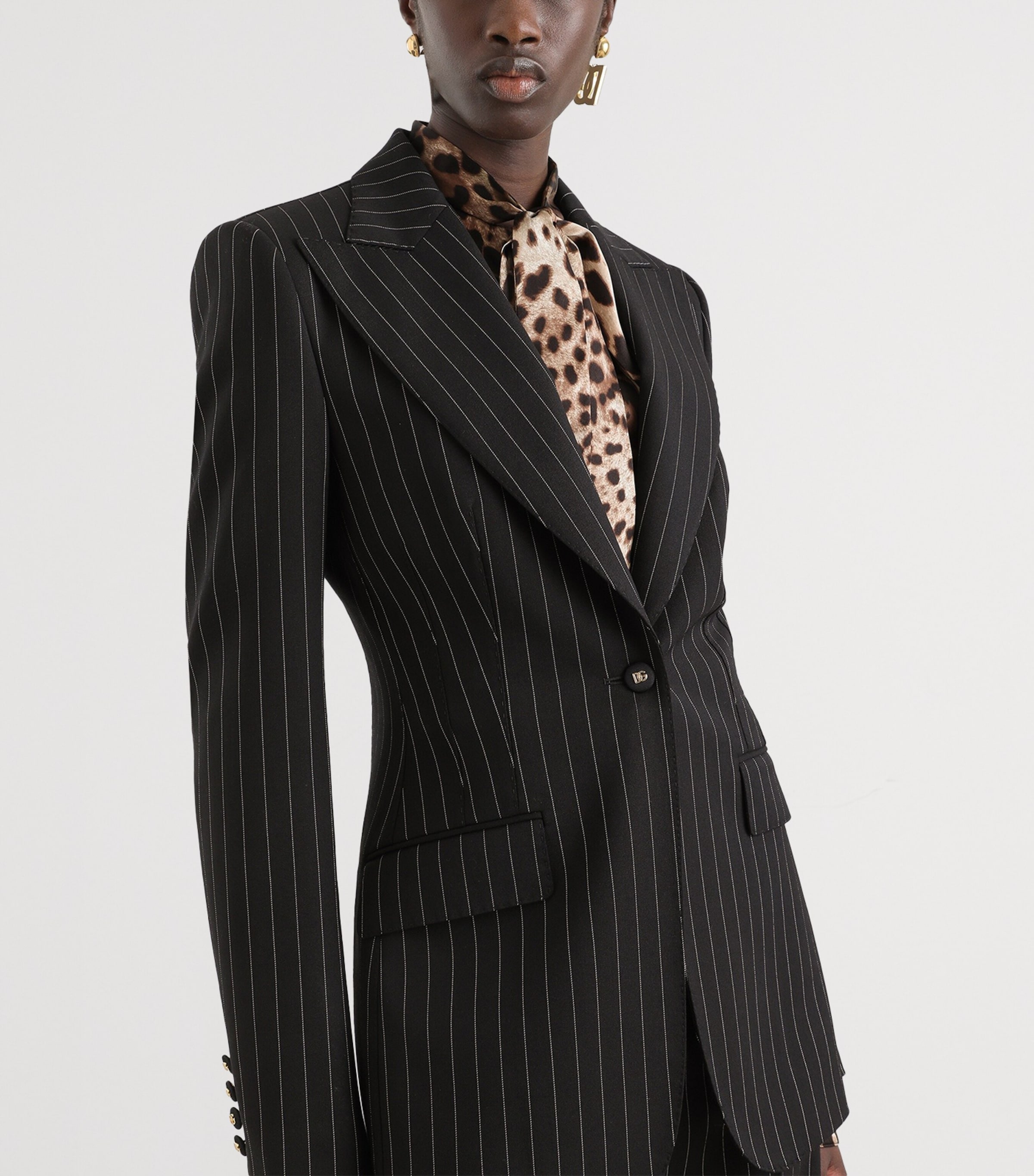 Stretch-Wool Pinstripe Blazer S8051-STRI Image 3