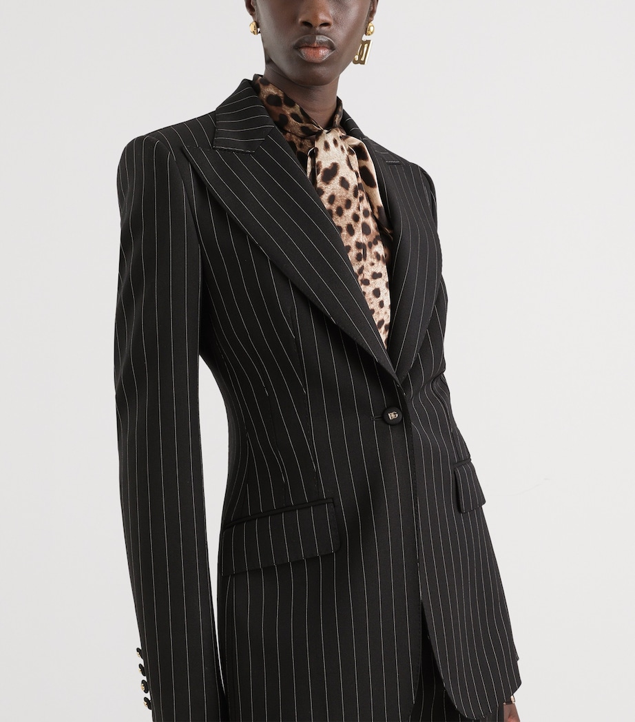 Stretch-Wool Pinstripe Blazer S8051-STRI Image 3