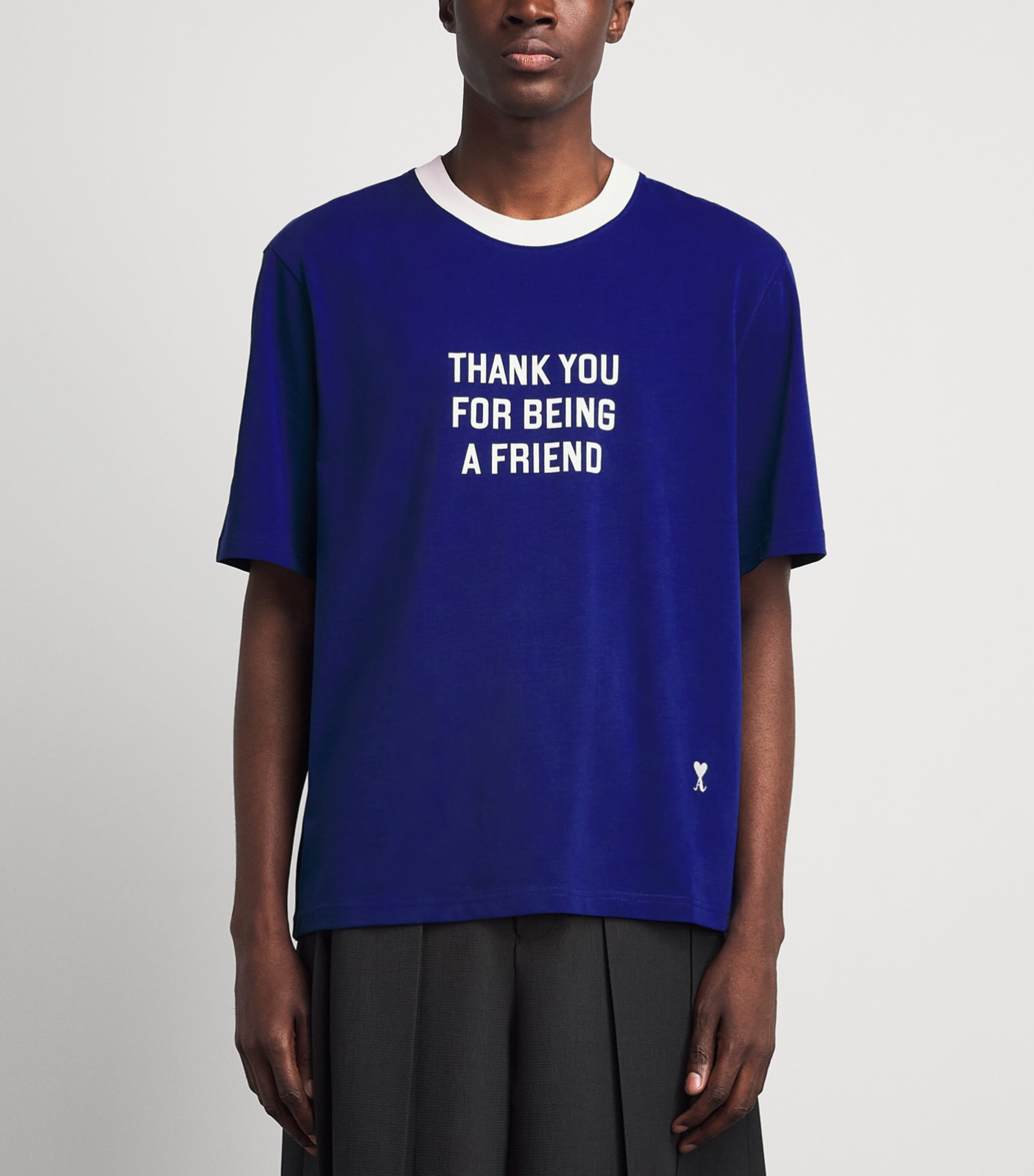 AMI Paris Mens Thank You T-Shirt Bleu Roi Image 4