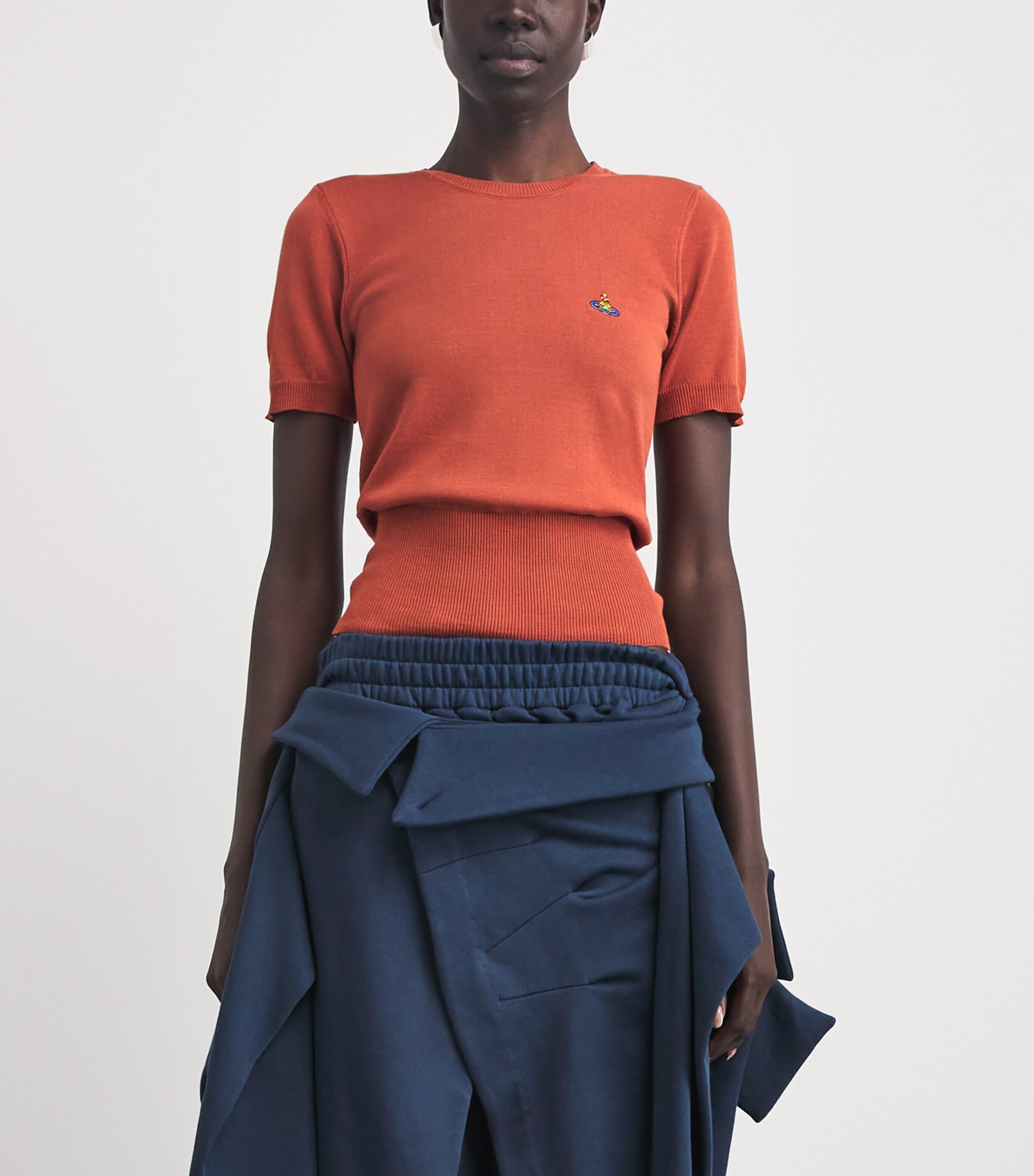 Vivienne Westwood Orange Cotton Orb Knit Top | Harrods US