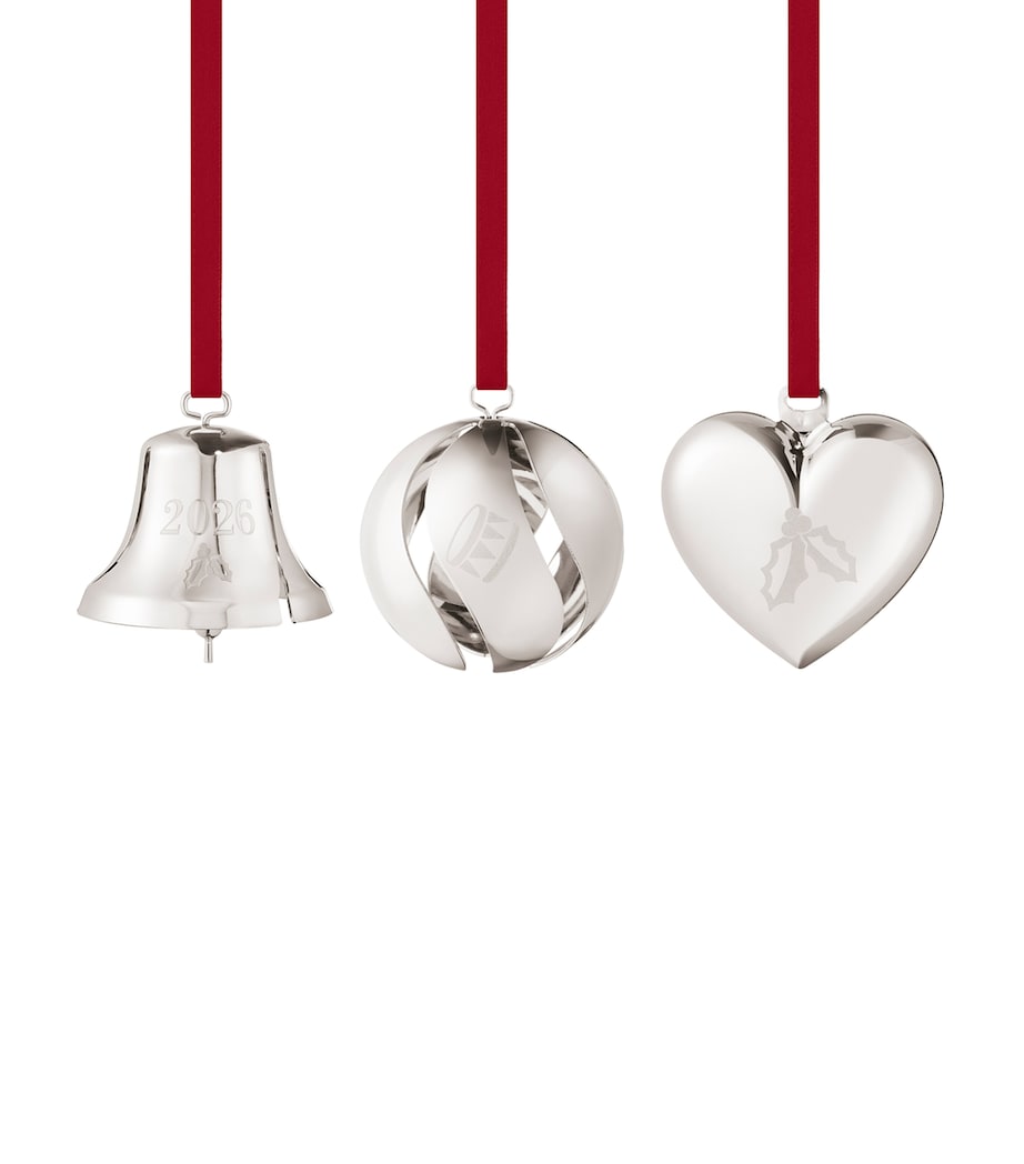 Georg Jensen Tree Decorations 2026 (Set of 3) Silver Image 1