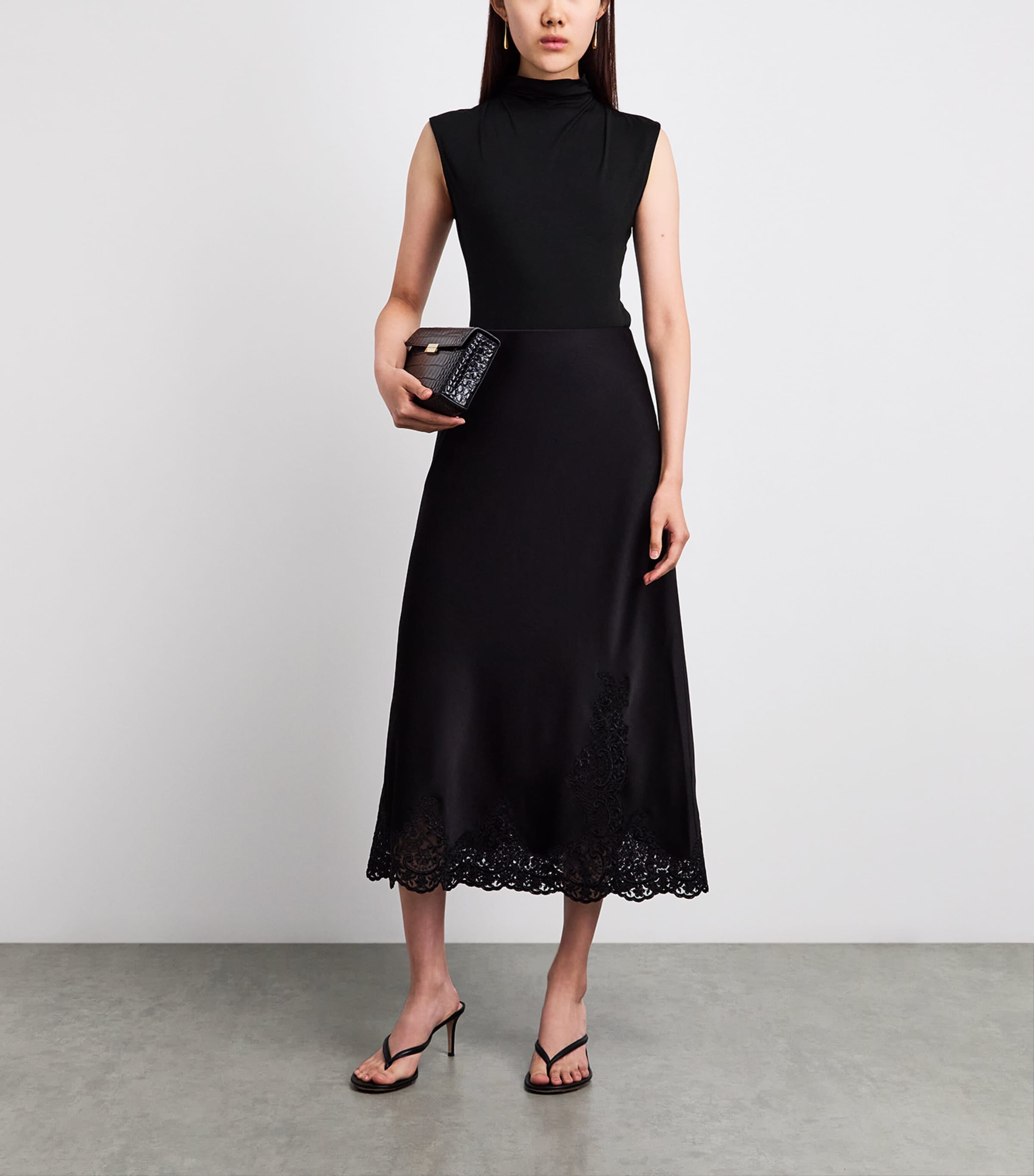 ME+EM Womens Sleeveless Draped Top Black Image 2