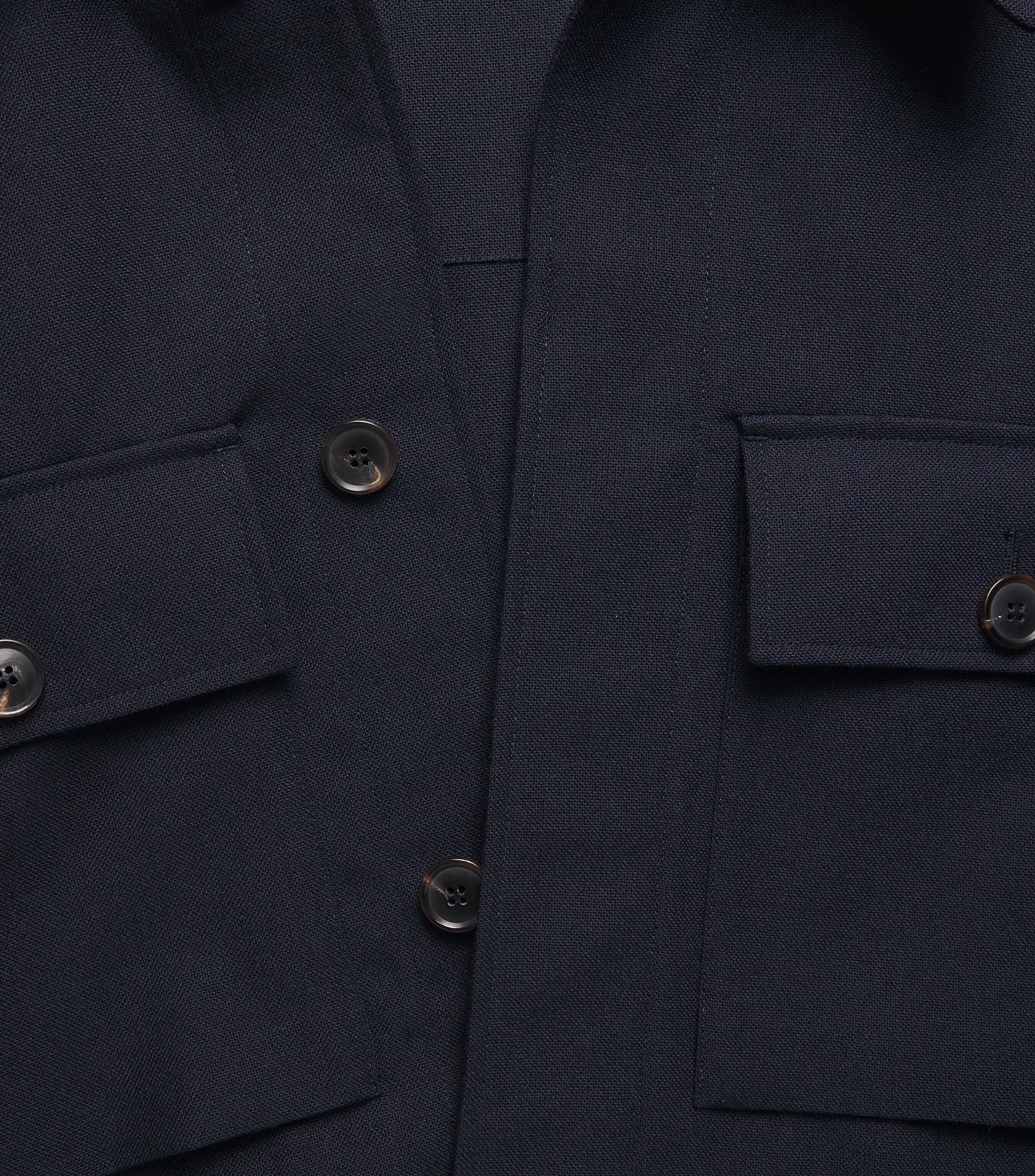 Paul Smith Mens Worsted Wool Overshirt Dark Navy Image 6