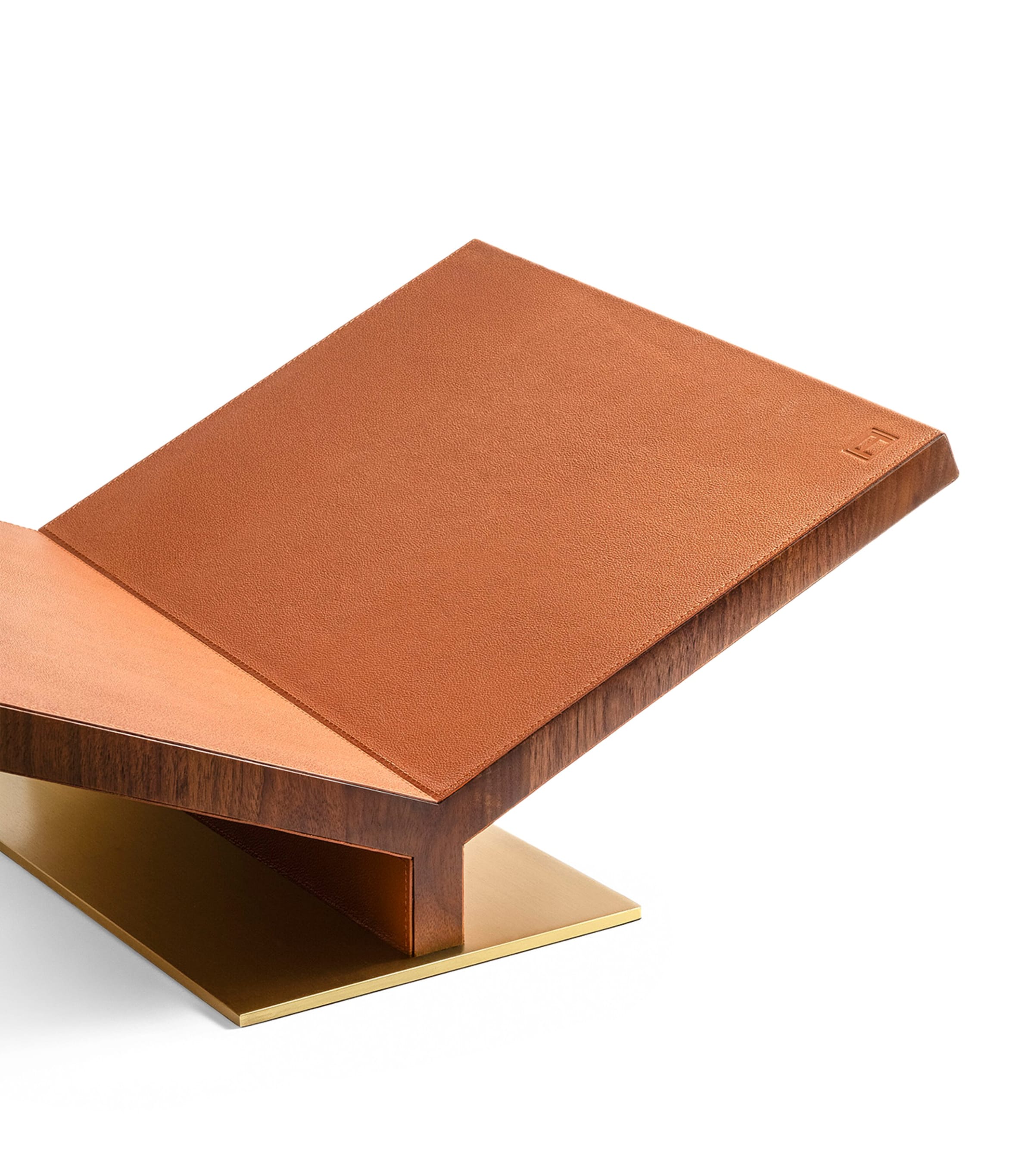 Walnut-Leather Ultimate Collector Bookstand CAMEL Image 3