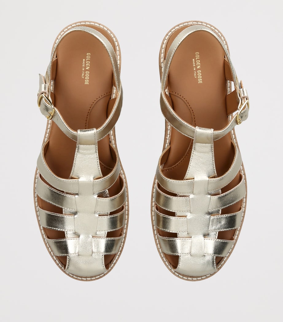 Golden Goose Leather Maxime Sandals Gold Image 4
