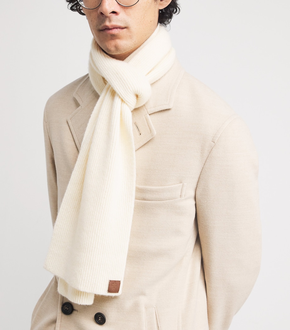 Cashmere-Silk Ribbed Scarf BIANCO Image 2