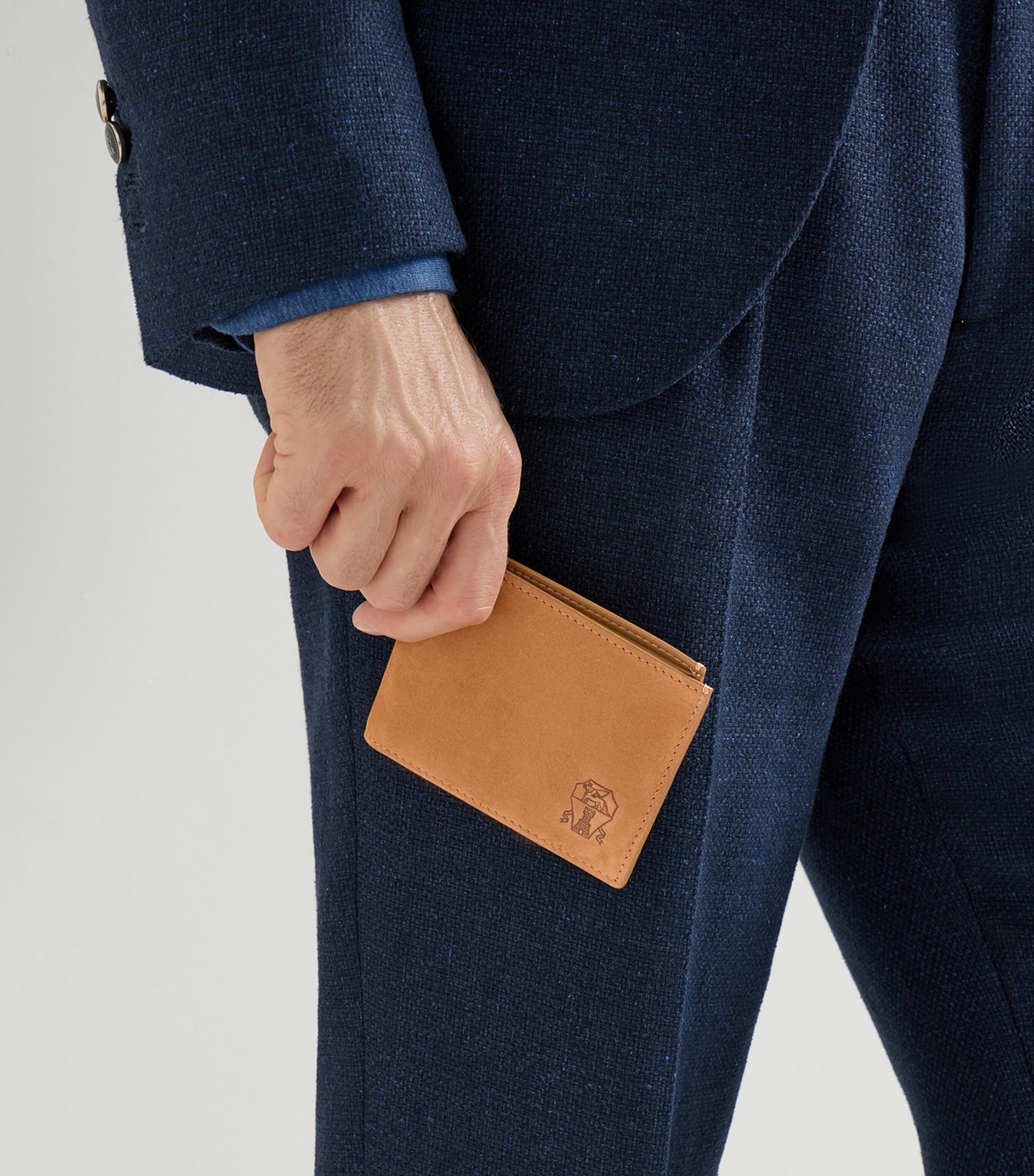 Brunello Cucinelli Nubuck Logo Bifold Wallet Image 2