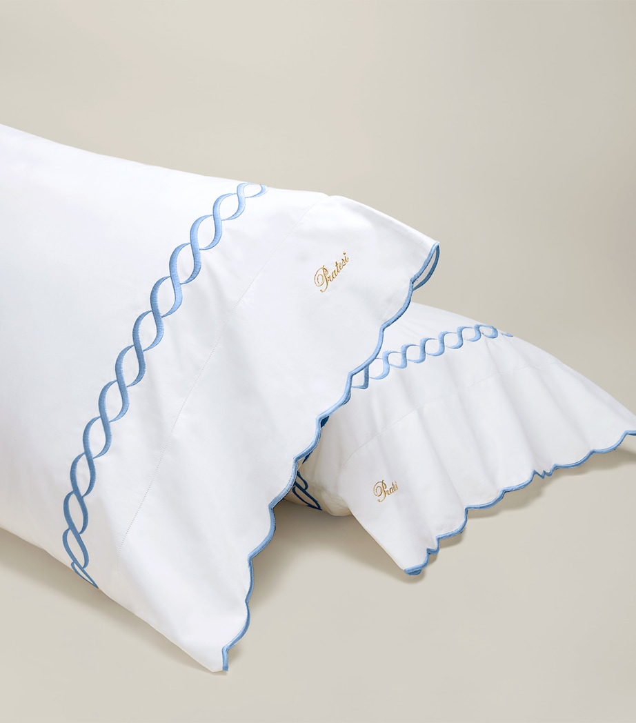 Treccia Pillowcase (13cm x 41cm) WHT/MEDIUM BLUE Image 2