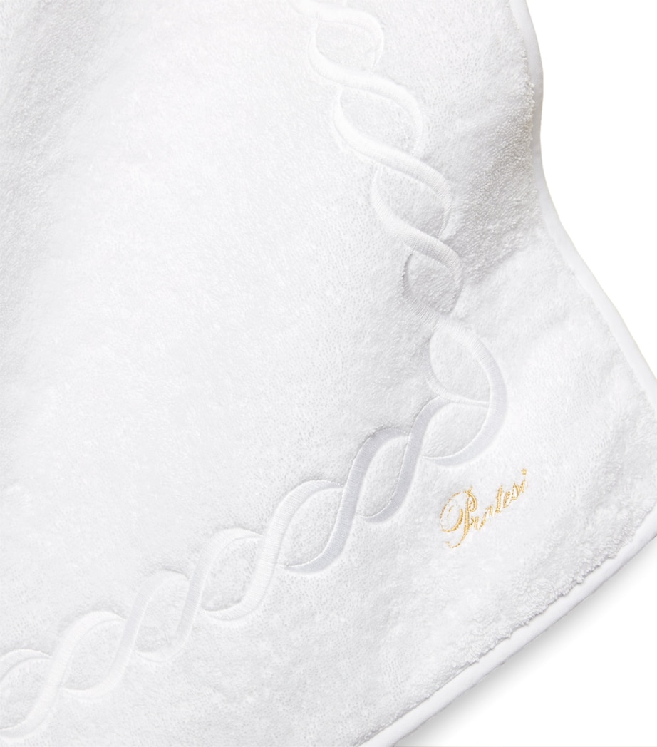 Cotton Treccia Bath Mat (50cm x 90cm) WHITE/WHITE Image 3