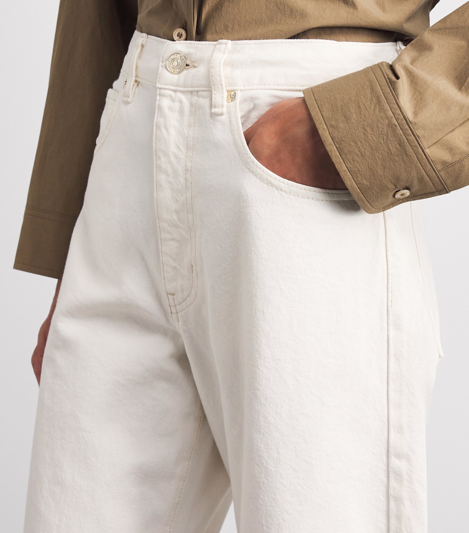 FRAME Womens The Bubble Barrel Jeans Au Natural Clean Image 3
