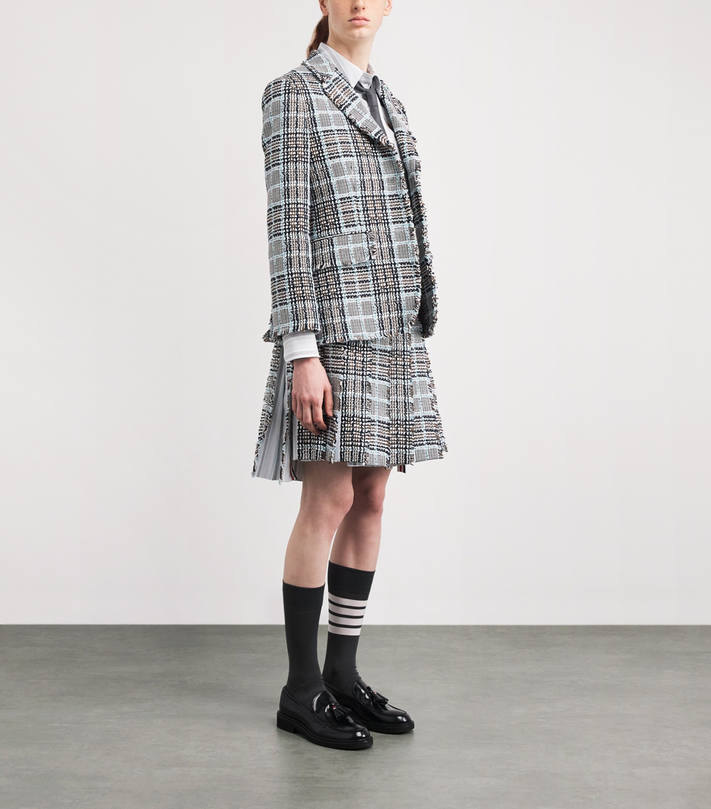 Tweed Check Pleated Mini Skirt SEASONAL MULTI Image 2