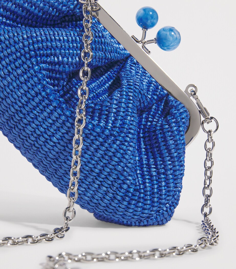Small Raffia-Effect Pasticcino Bag CORNFLOWER BLUE Image 6