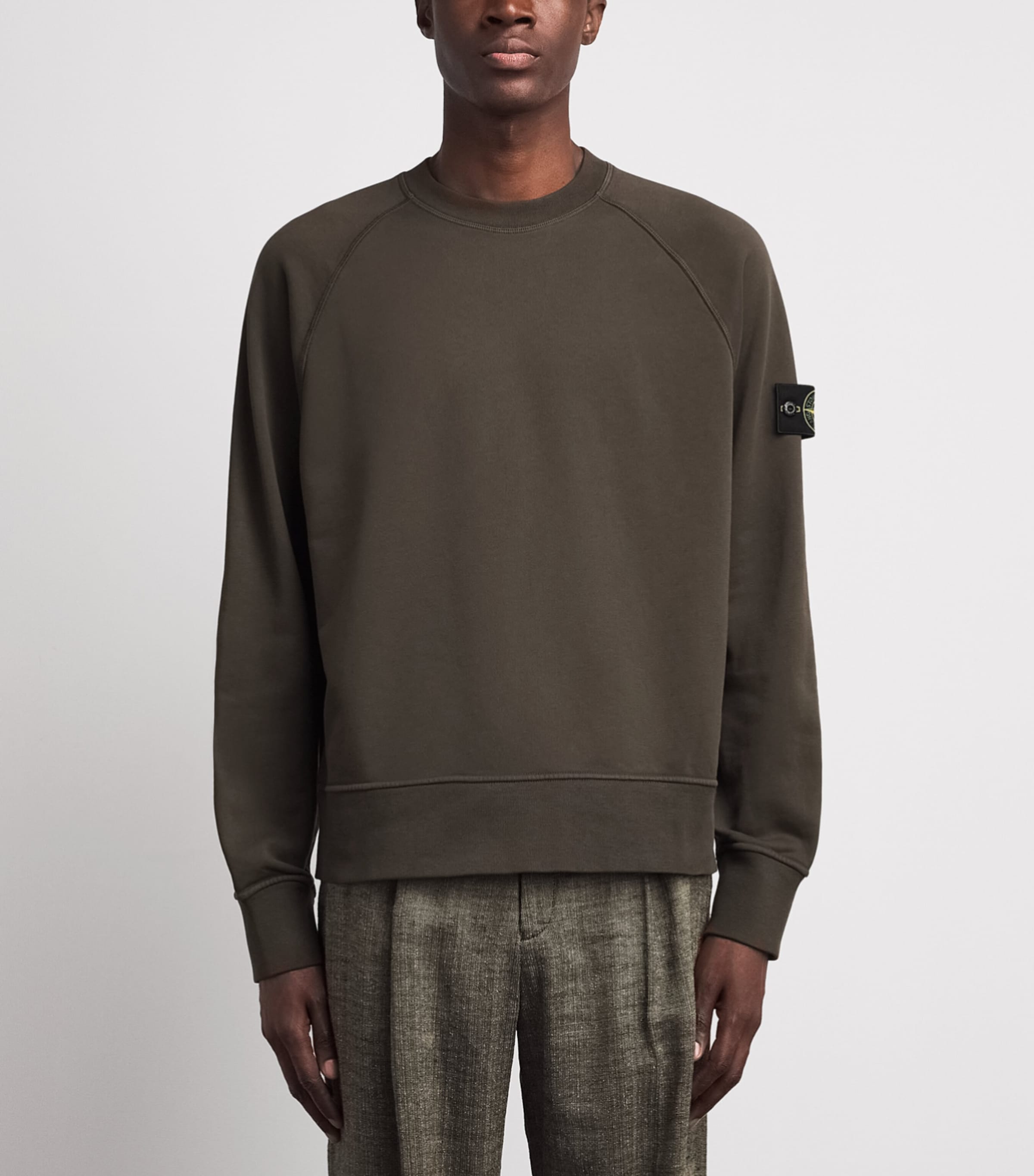 Stone Island Mens Cotton Compass Logo Sweatshirt Image 4