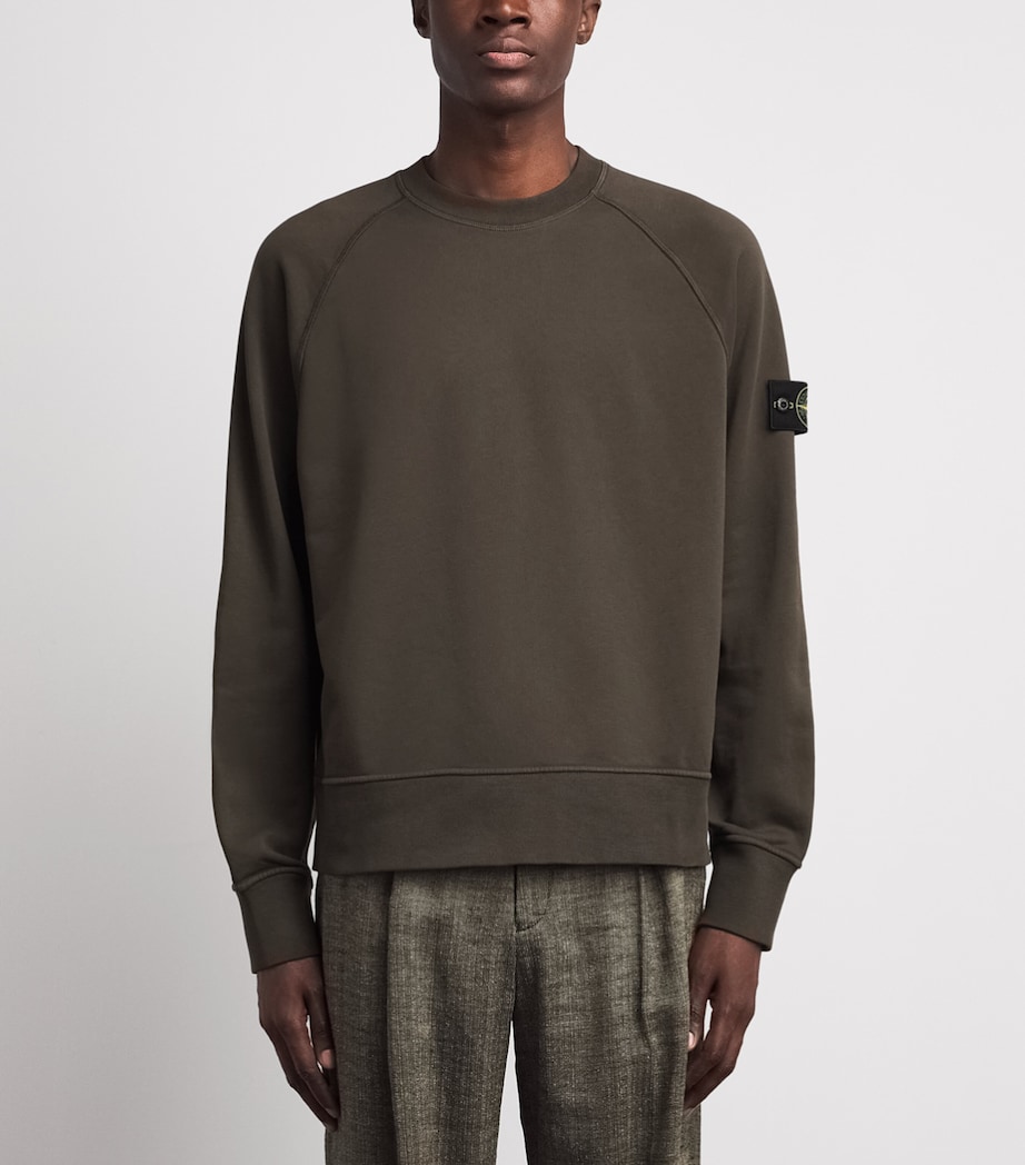 Stone Island Mens Cotton Compass Logo Sweatshirt Image 4