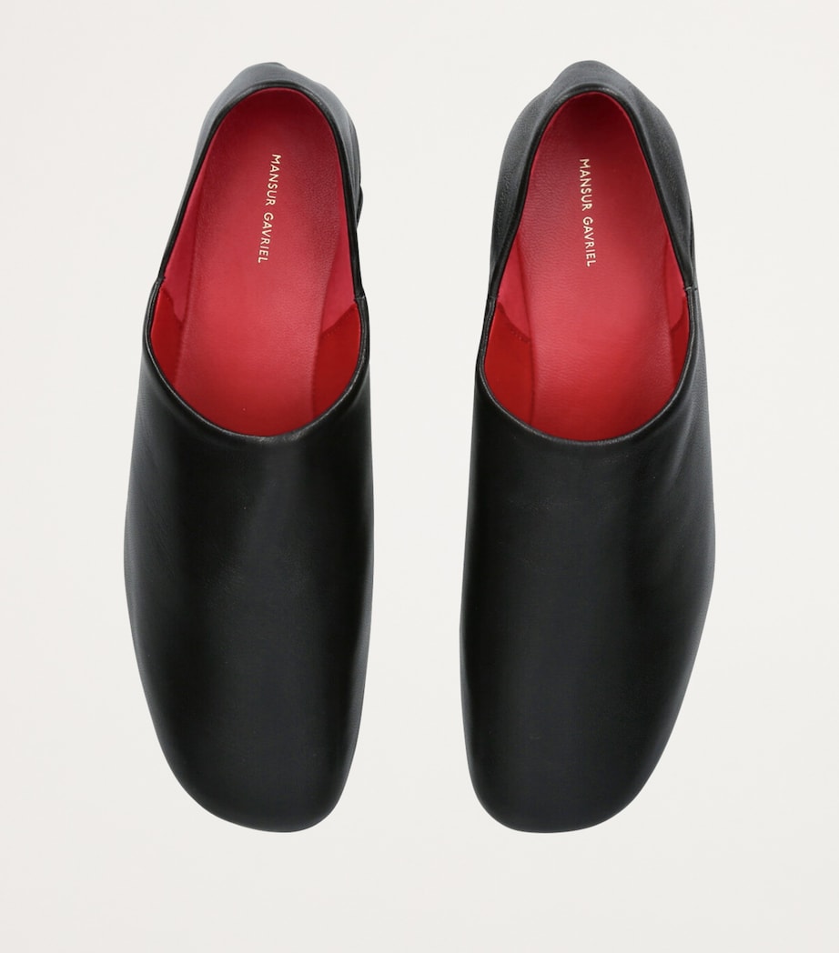 Mansur Gavriel Leather Glove Babouche Mules Black Image 4