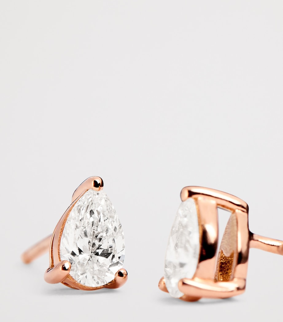 Rose Gold and Diamond Pear Stud Earrings (0.50ctw) ROSE GOLD Image 5