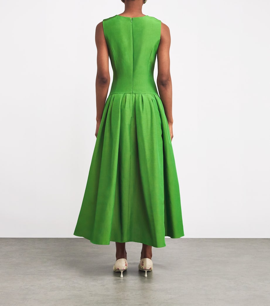 Carolina Herrera Green Sleeveless Boat-Neck Midi Dress | Harrods US Carolina Herrera Green Sleeveless Boat-Neck Midi Dress | Harrods US