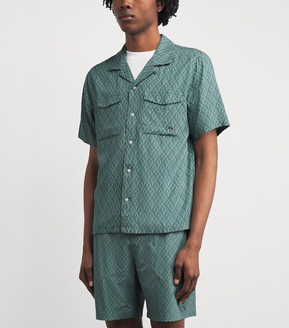 Moose Knuckles Mens Monogram Button-Up Shirt Dusty Jade Image 3