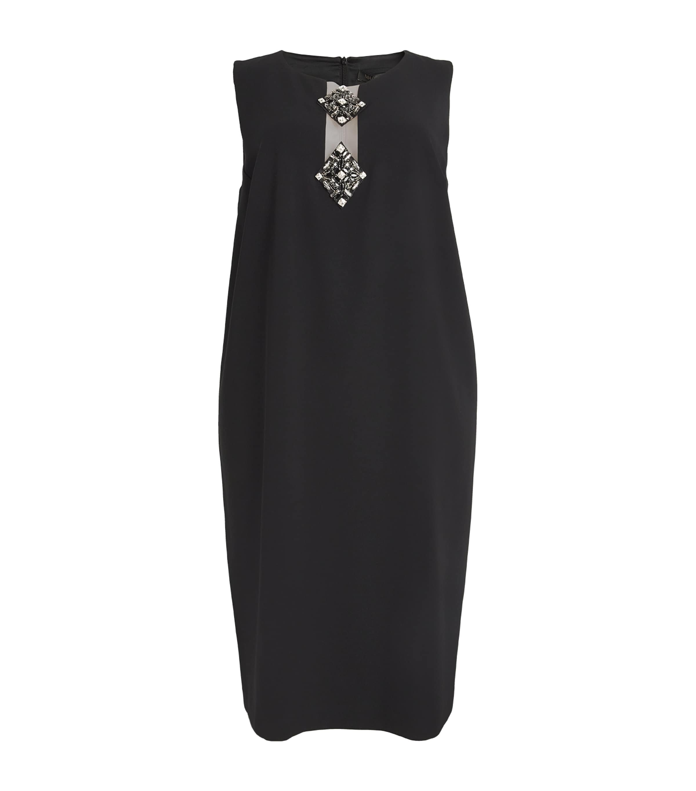 MARINA RINALDI SLEEVELESS JEWEL-ADORNED DRESS 