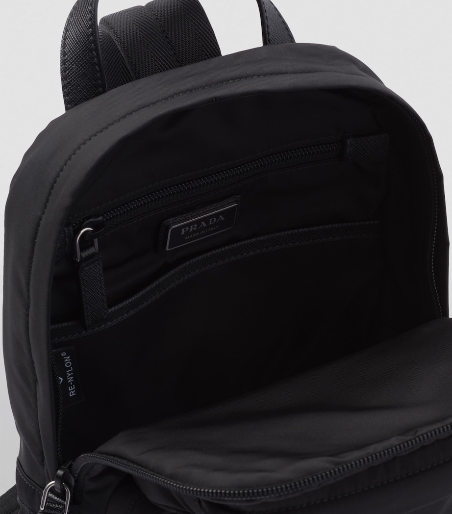 Re-Nylon and Saffiano Leather Backpack F0002 Image 2
