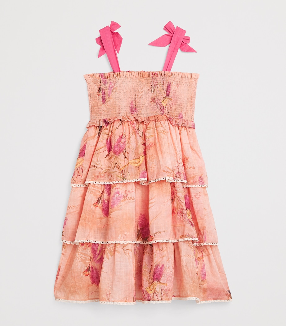 Cotton Cascadian Tiered Dress (2-12 Years) PINK FLORAL Image 2