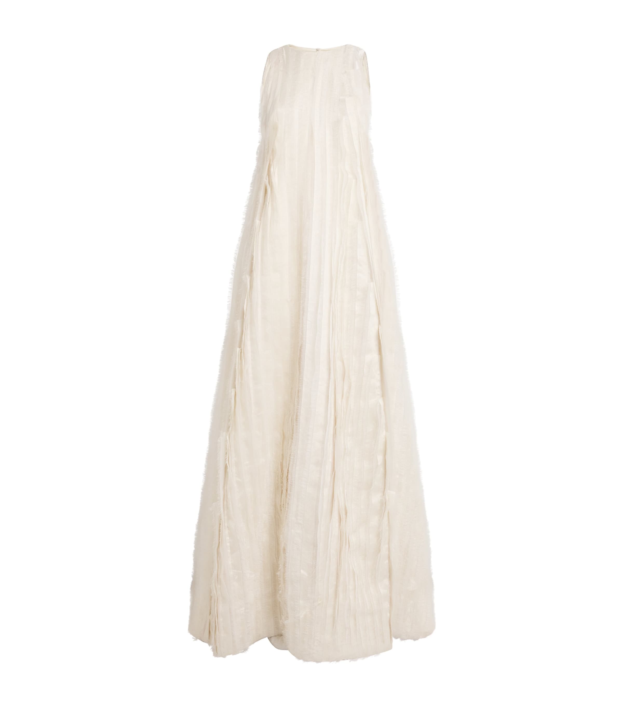 Shredded-Effect A-Line Gown WHITE Image 1