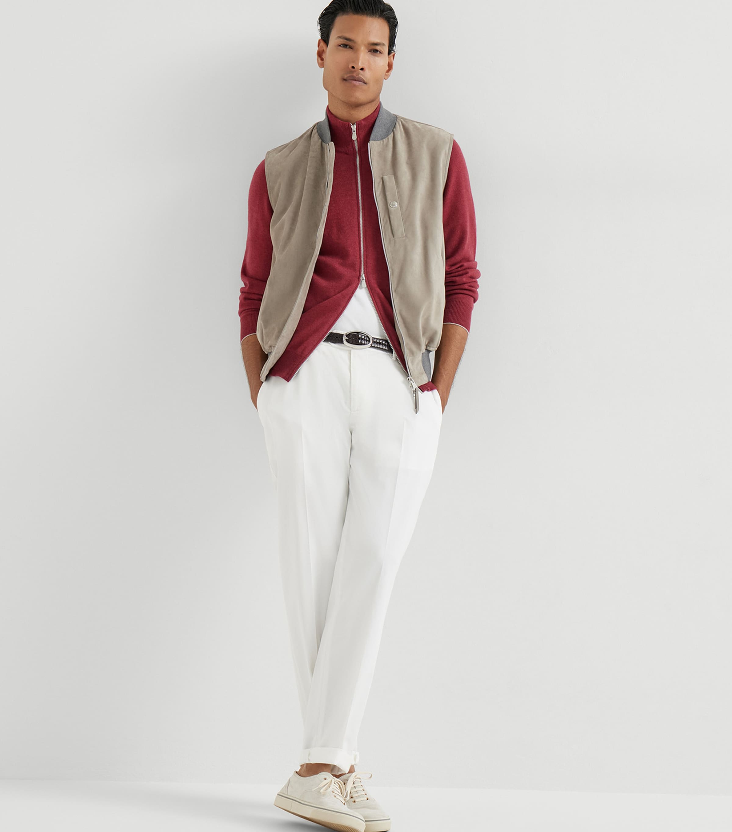 Brunello Cucinelli Mens Garment-Dyed Cotton Gabardine Trousers Image 2