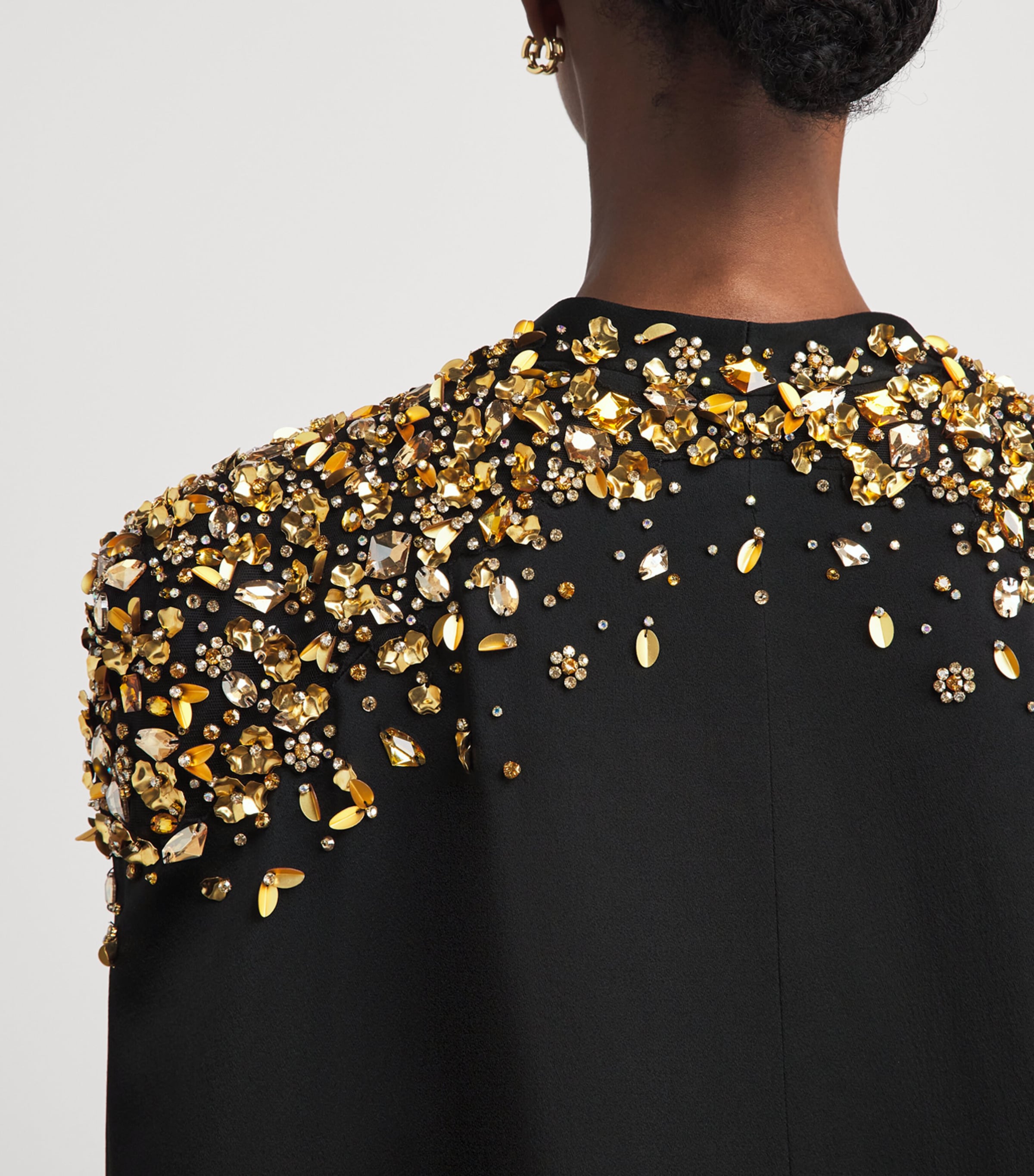 Jenny Packham Womens Embellished Alona Cape Liquorice Image 3