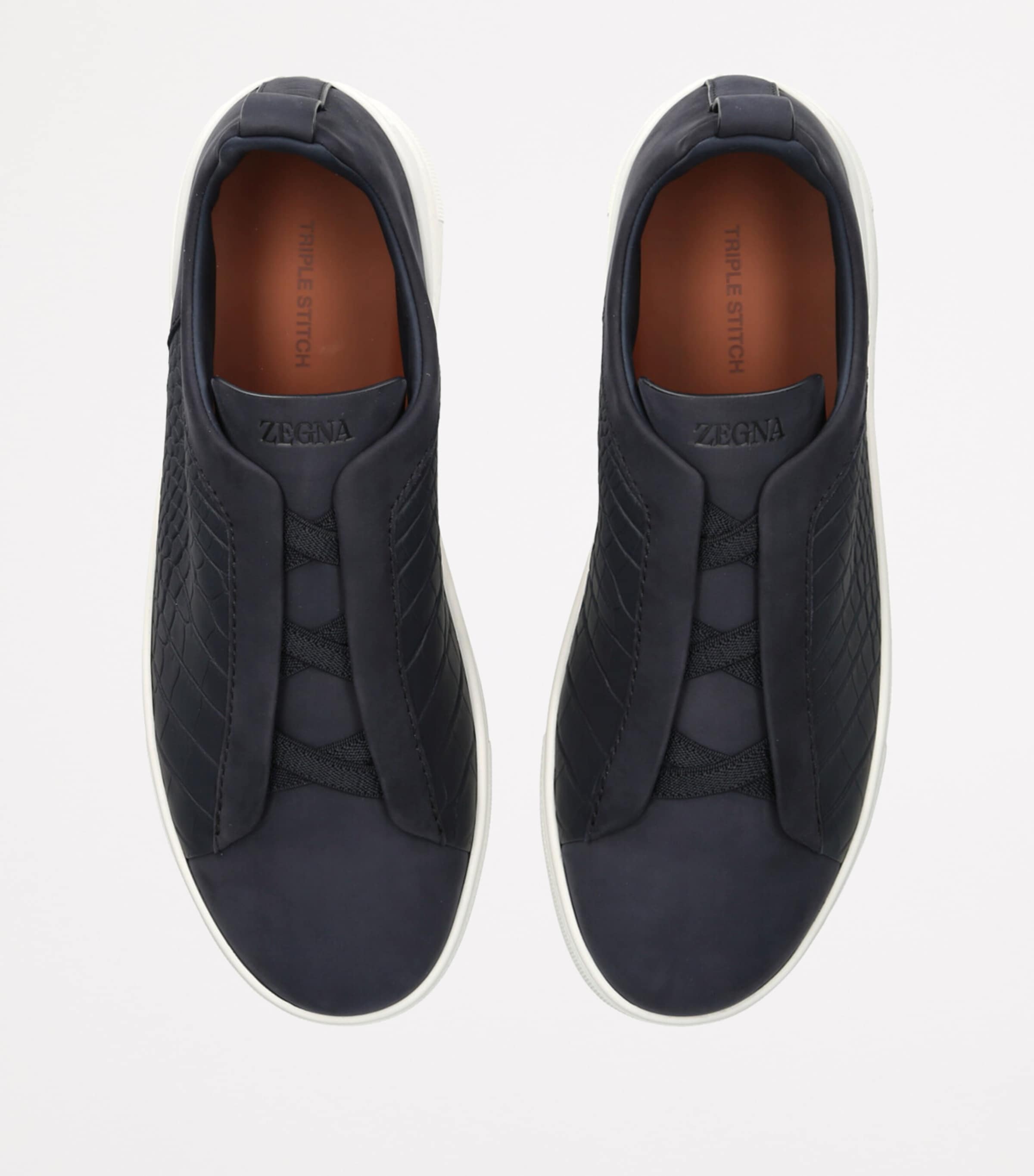 Crocodile Leather Triple Stitch SECONDSKIN Sneakers BLUE/DARK Image 4