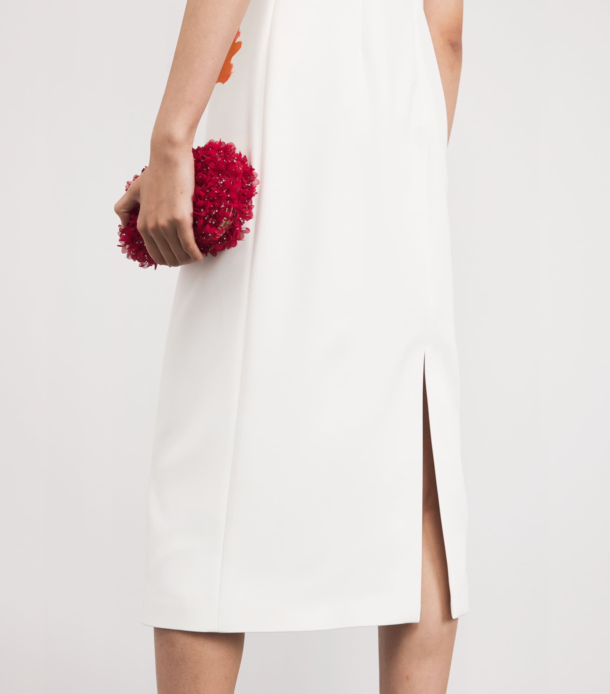 Poppy Print Midi Dress 101 WHITE MULTI Image 6