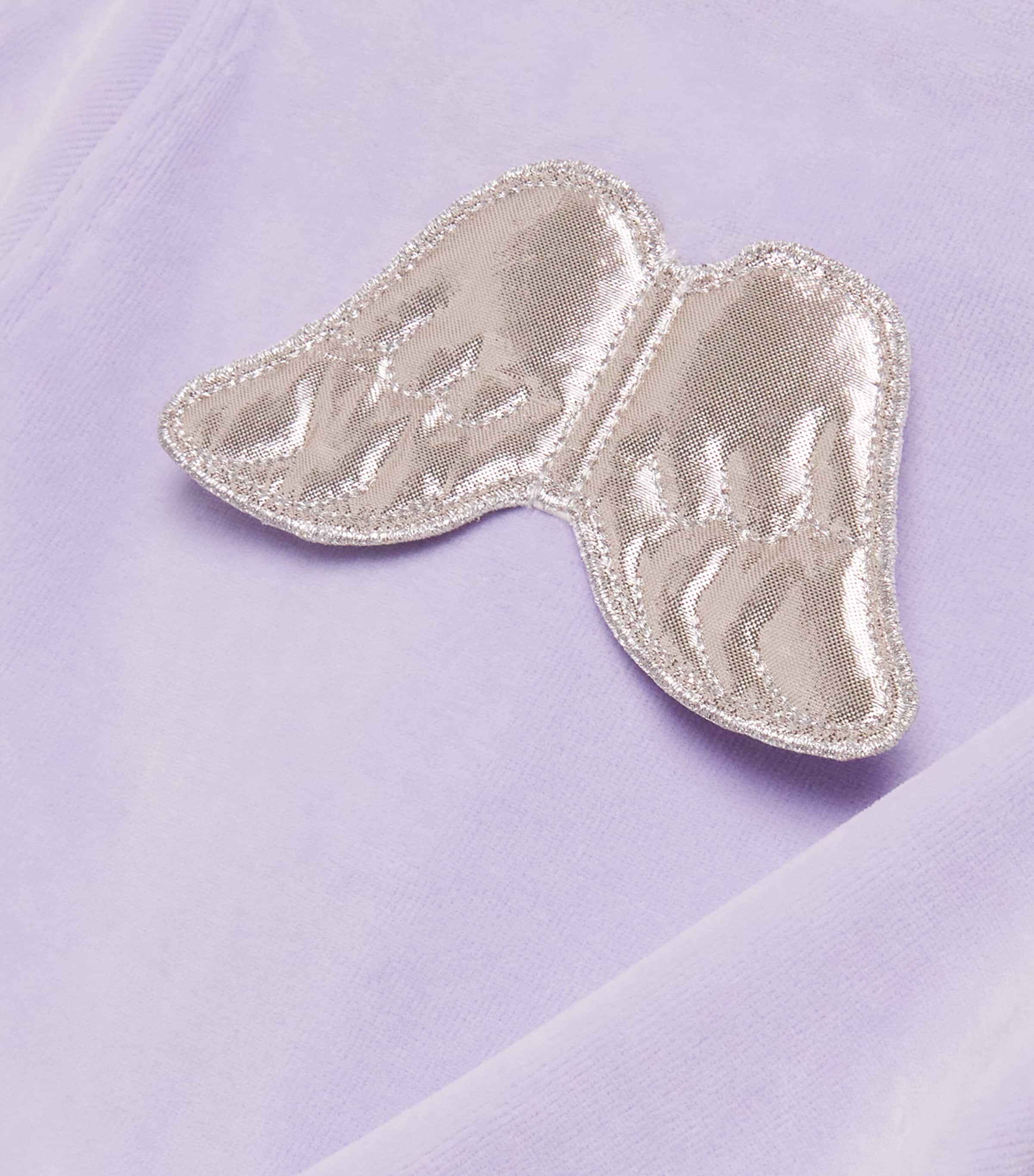 Marie-Chantal Velour Angel Wing All-In-One (0-18 Months) Poly Lilac Image 3