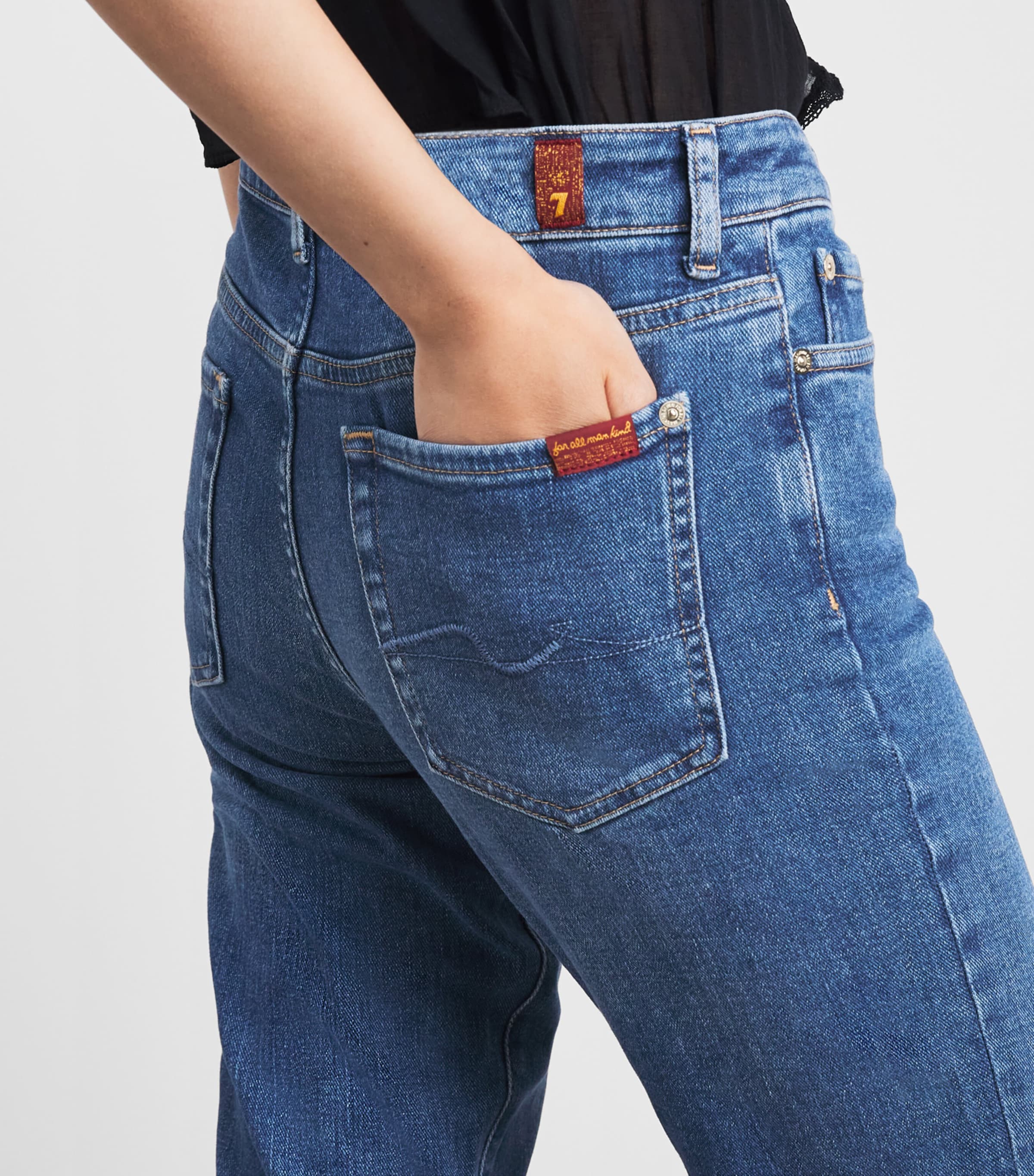 7 For All Mankind Womens The Leggy Bootcut Crop Jeans Cloud Image 3