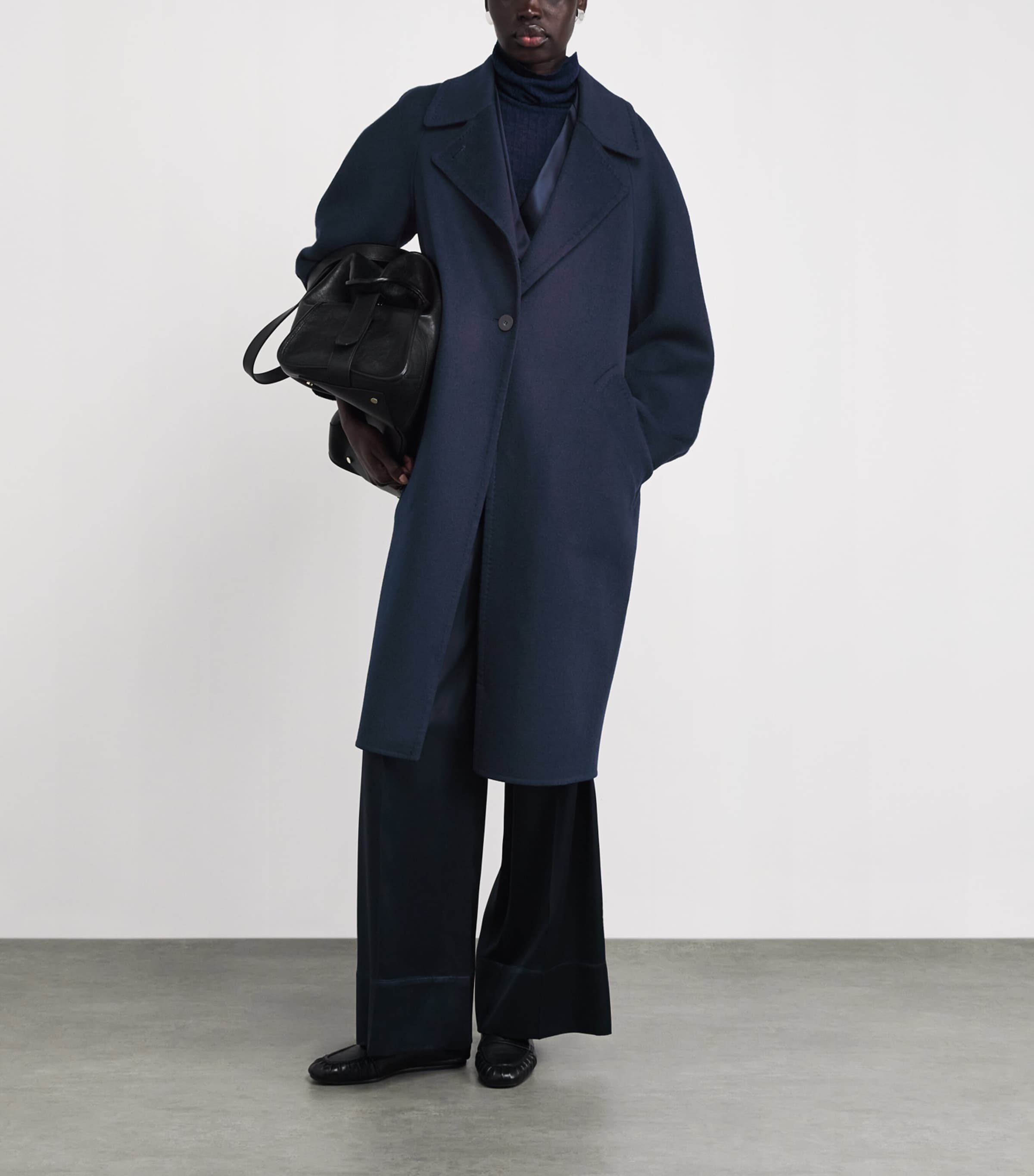 Double-Faced Cashmere Coat INDIGO Image 2