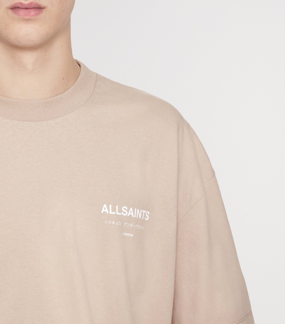 AllSaints Mens Underground Print T-Shirt Toasted Pink Image 4