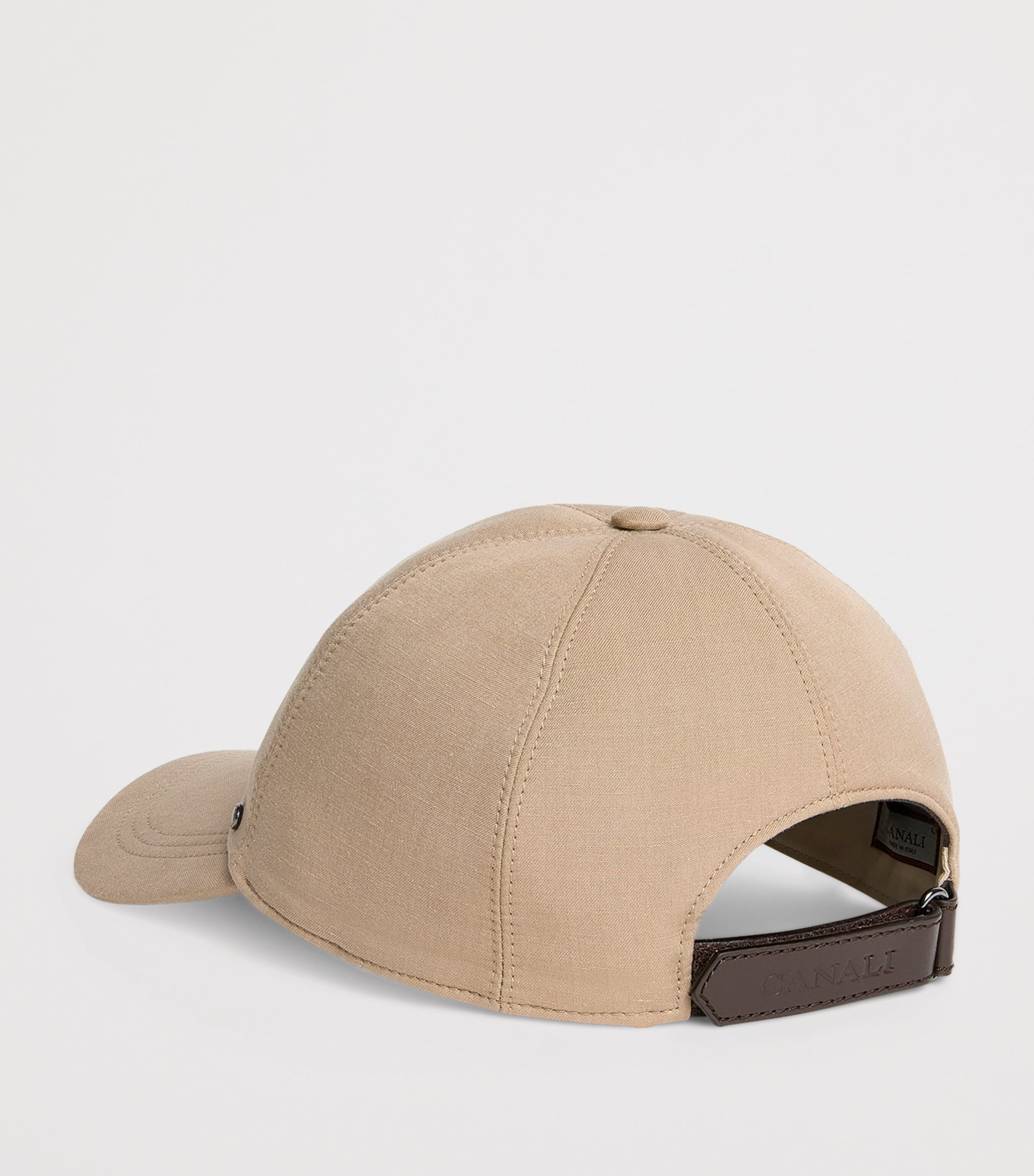 Canali Linen-Silk Baseball Cap Beige Image 3