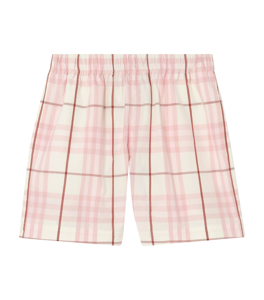 Burberry Kids Cotton Check Shorts (14 Years) Flora Pink Ip Check Image 1