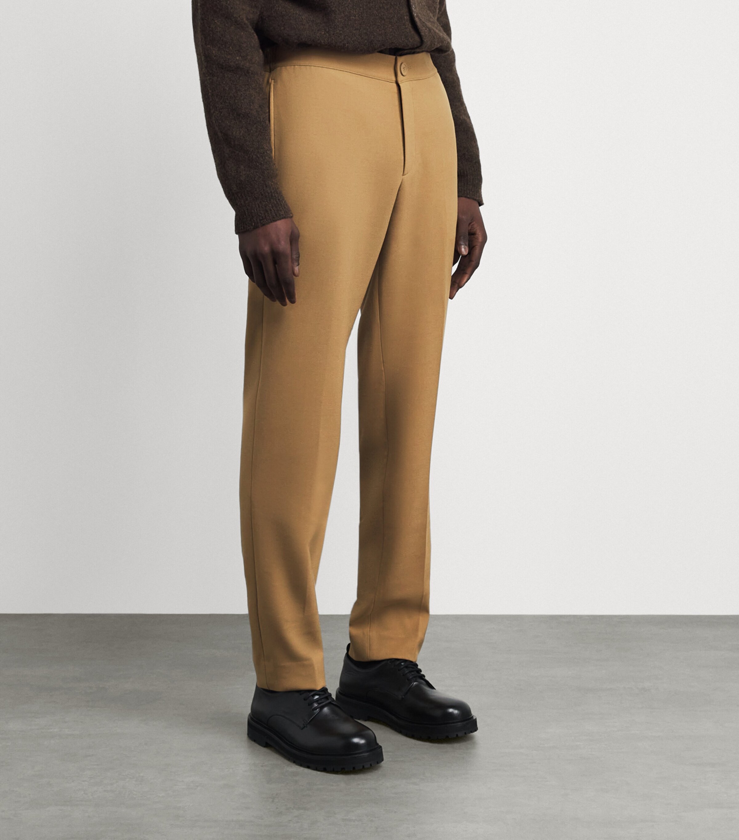 Sandro Paris Mens Stretch Jersey Trousers Nut Image 4