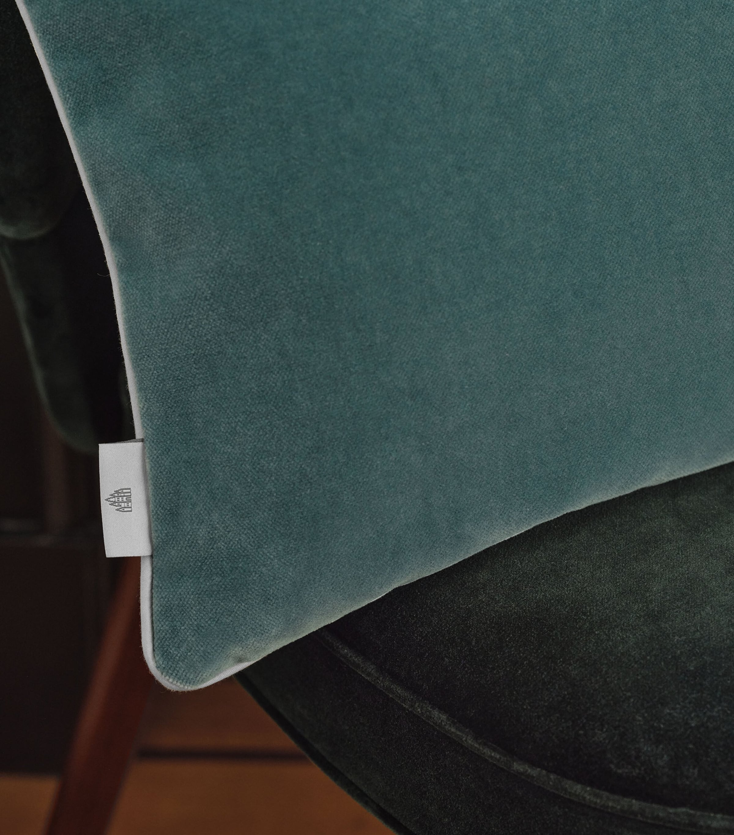 Velvet Elodie Cushion (40cm x 40cm) SAGE Image 3