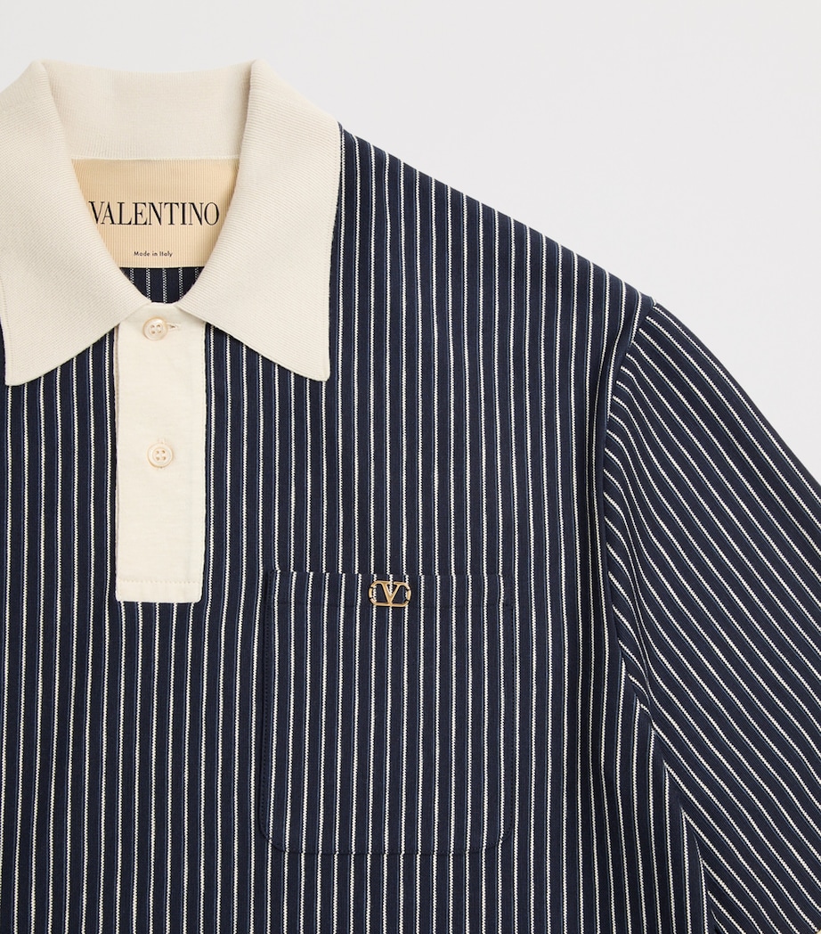 Valentino Mens Stripe Polo Shirt Blb Image 3