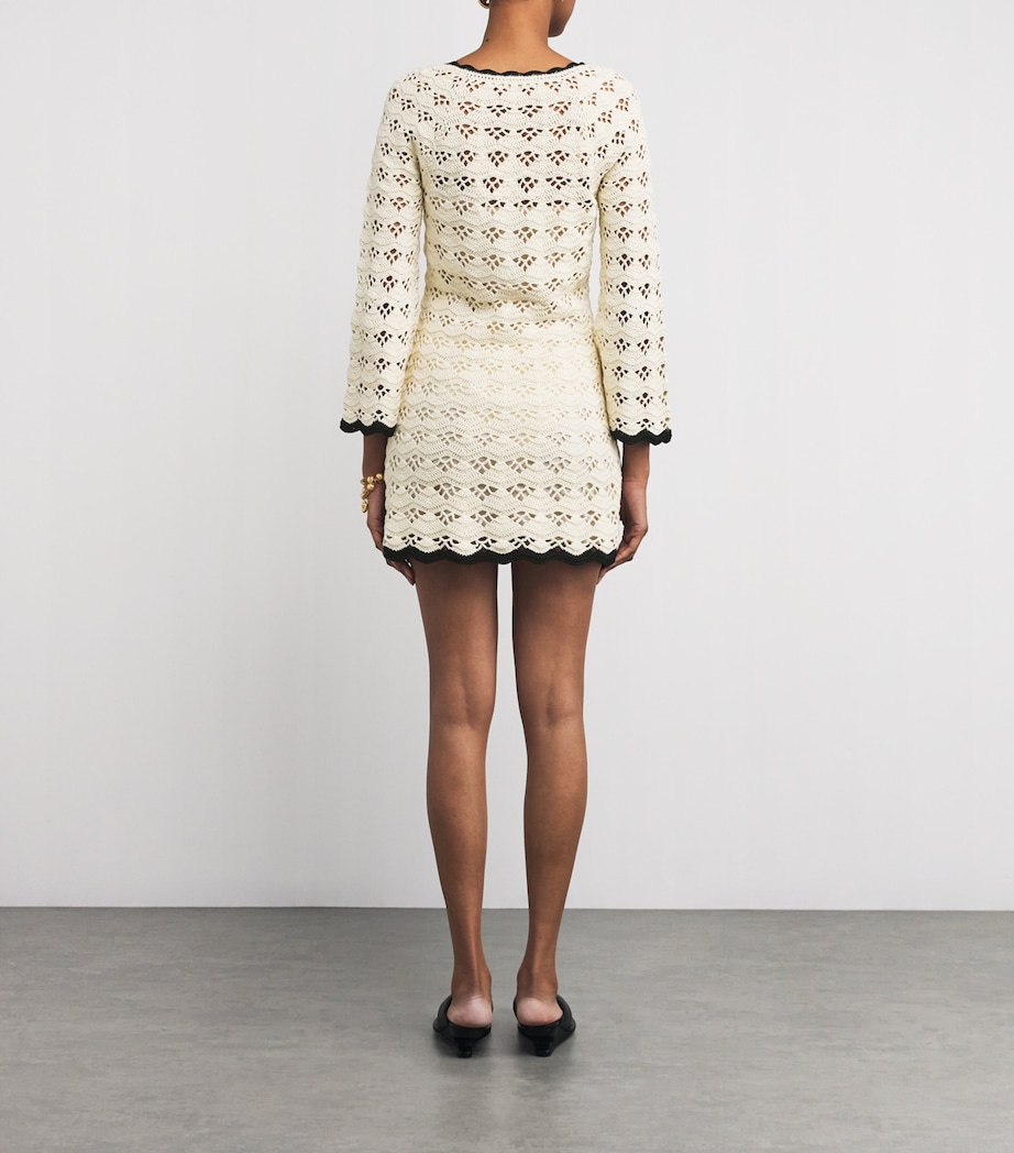 Cotton Crochet Rhiannon Mini Dress CRBL/CREAM/BLACK Image 3