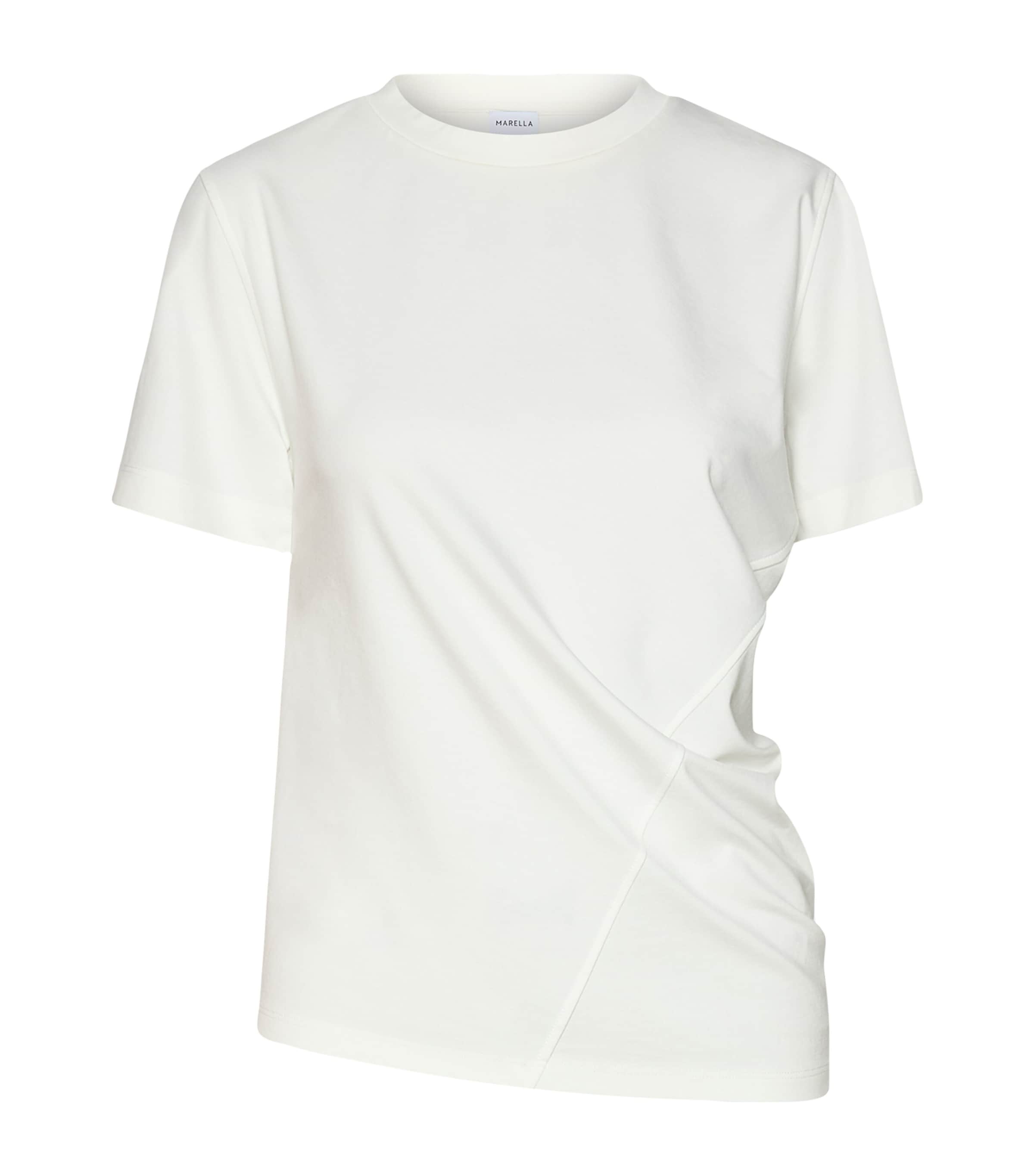 Marella Womens Draped T-Shirt White Image 1