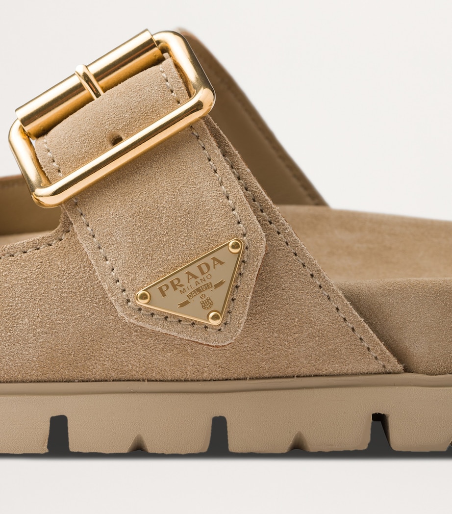 Suede Buckle Slides F0379 Image 6