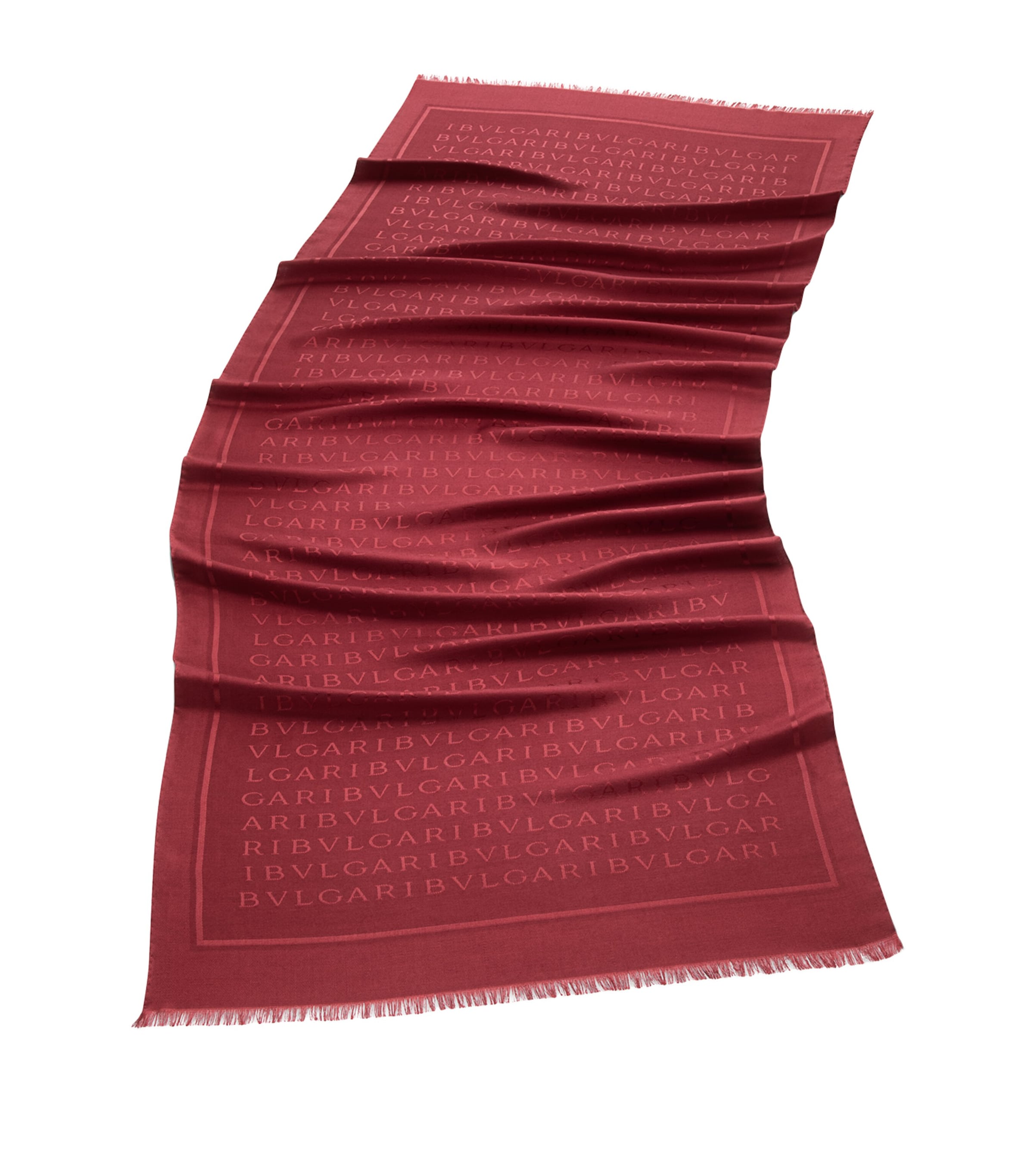 Bvlgari Silk Logo Scarf Red Medium Image 1