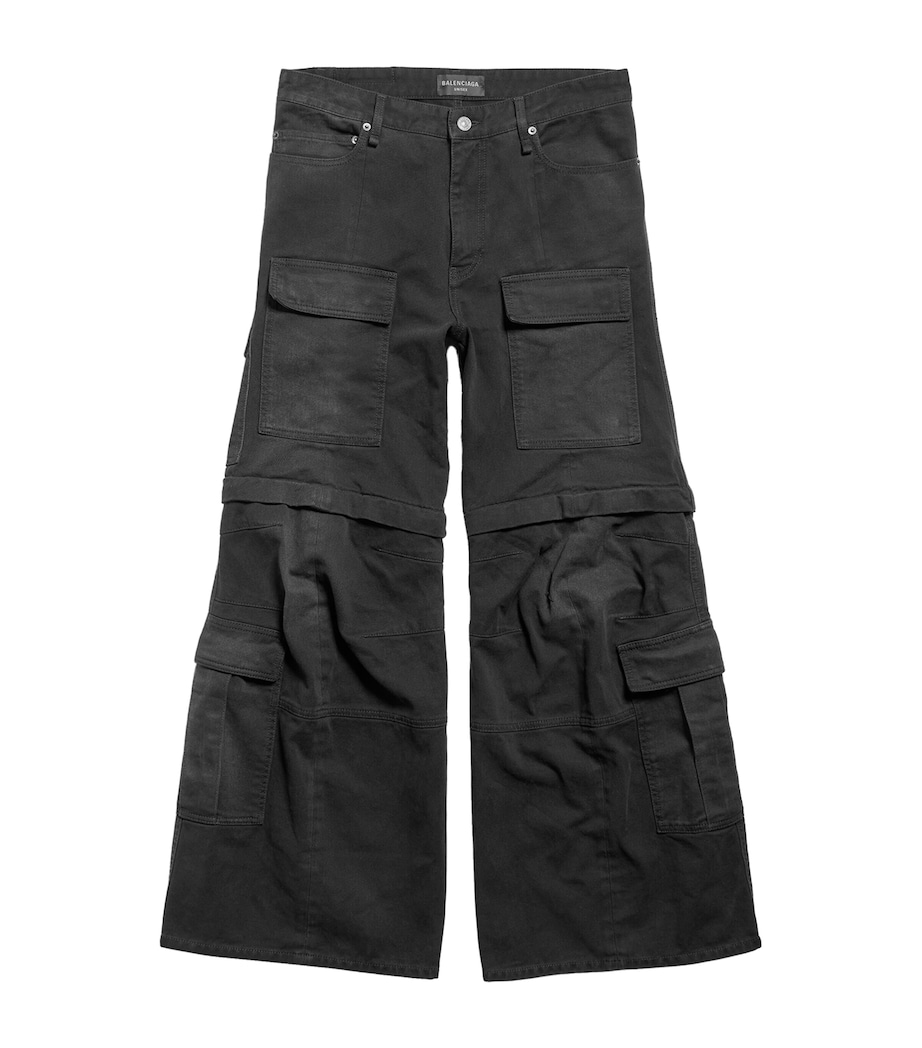 Balenciaga Blue Flared Cargo Trousers Harrods UK