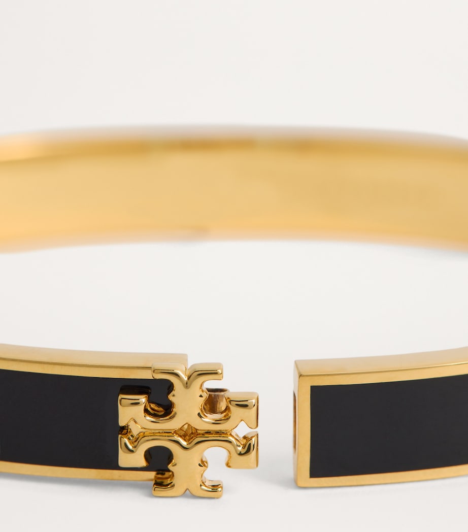 Enamel-Trim Kira Hinge Bangle TORY GOLD / BLACK Image 6